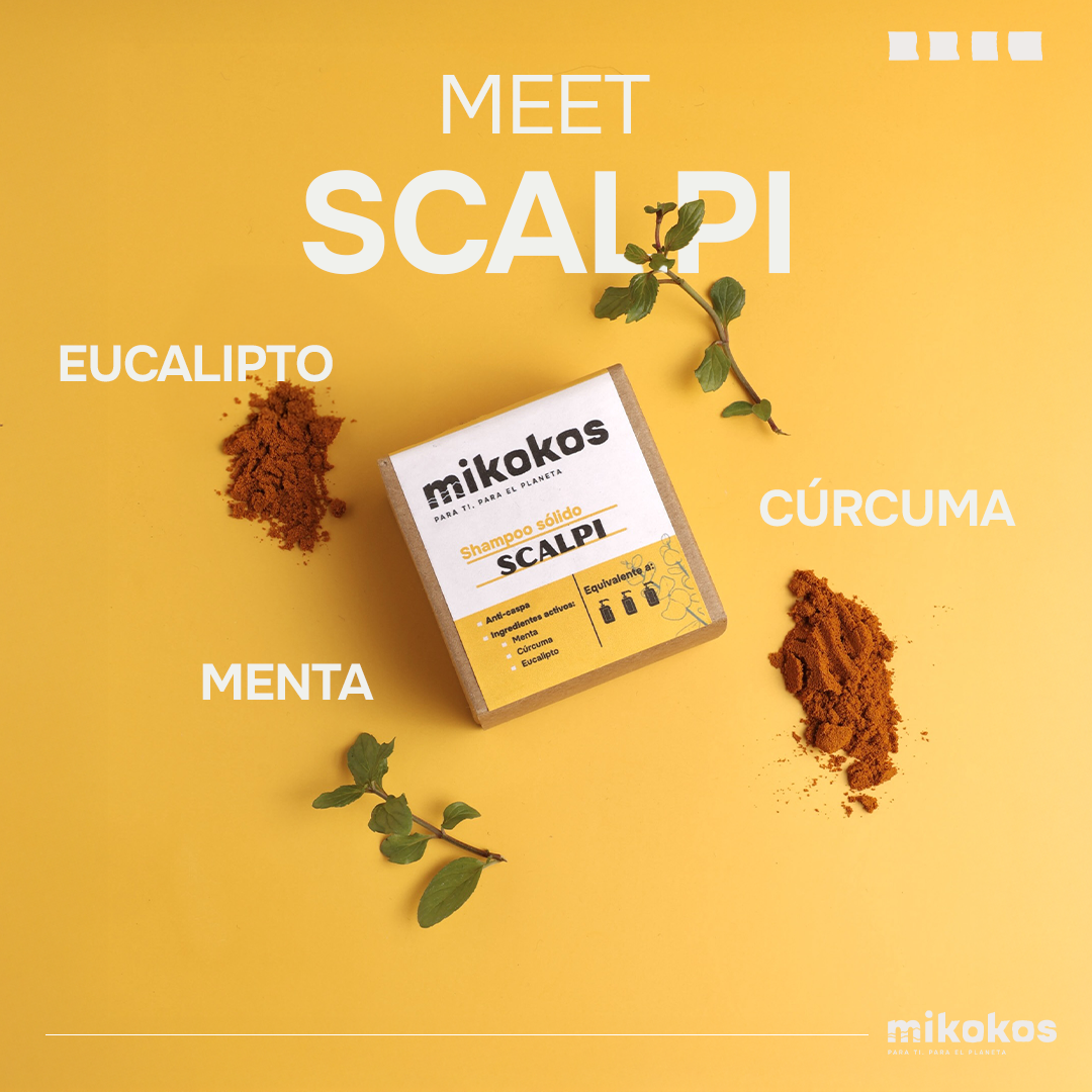 Scalpi: Shampoo en Barra Cuidado del Cuero Cabelludo con Eucalipto y Cúrcuma