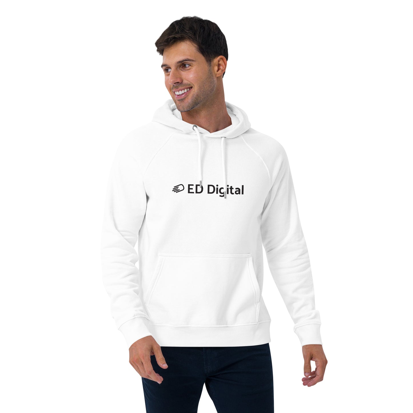 White Hoodie with Black Logo