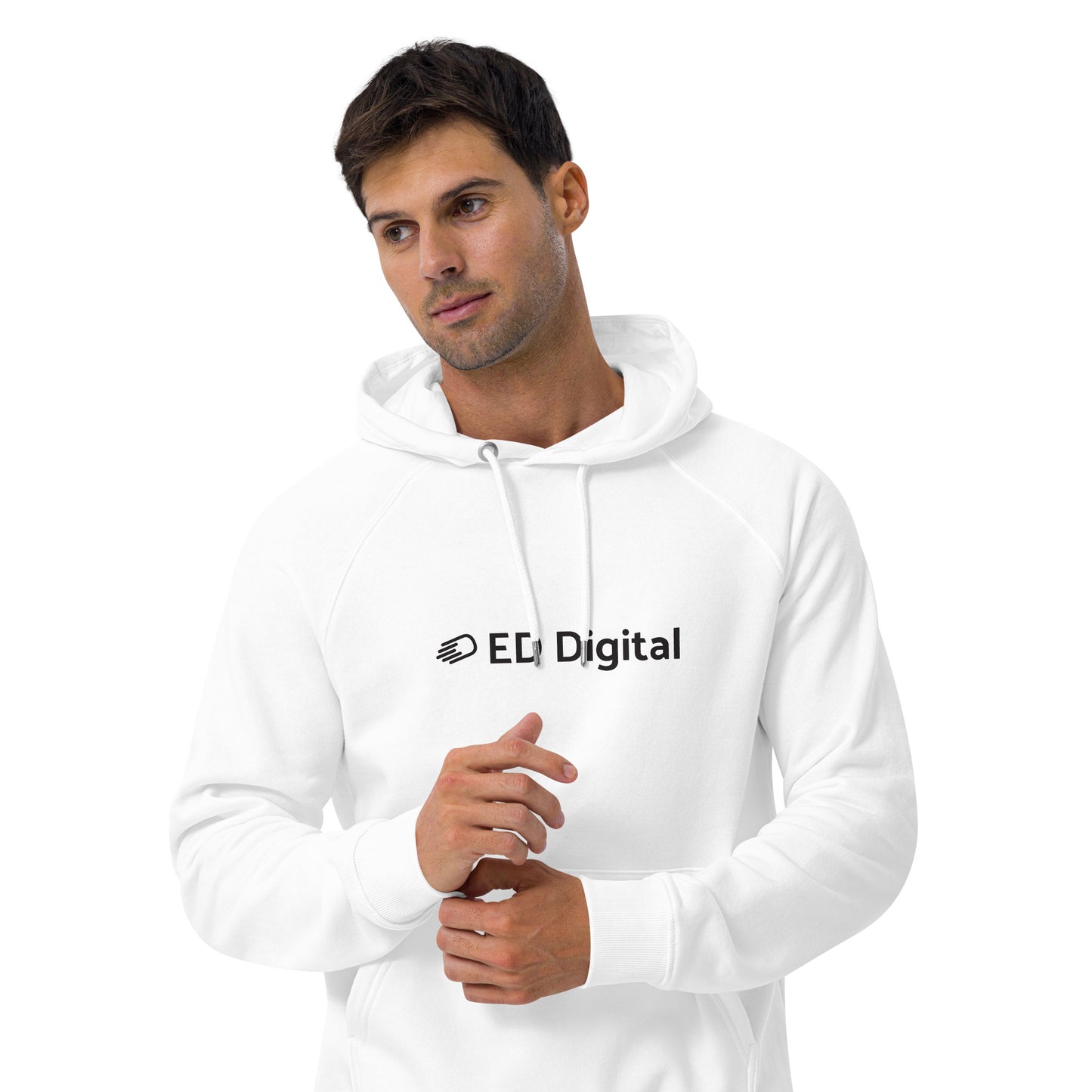 White Hoodie with Black Logo