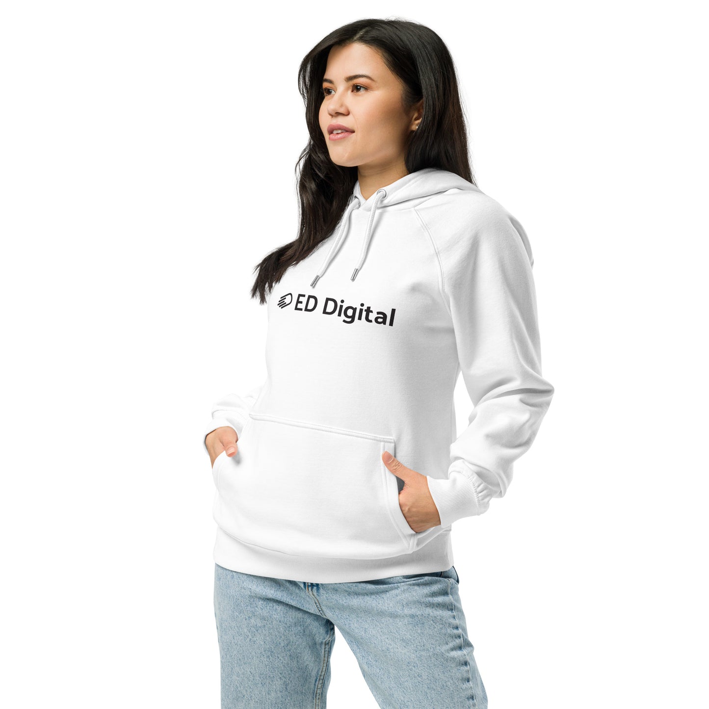 White Hoodie with Black Logo