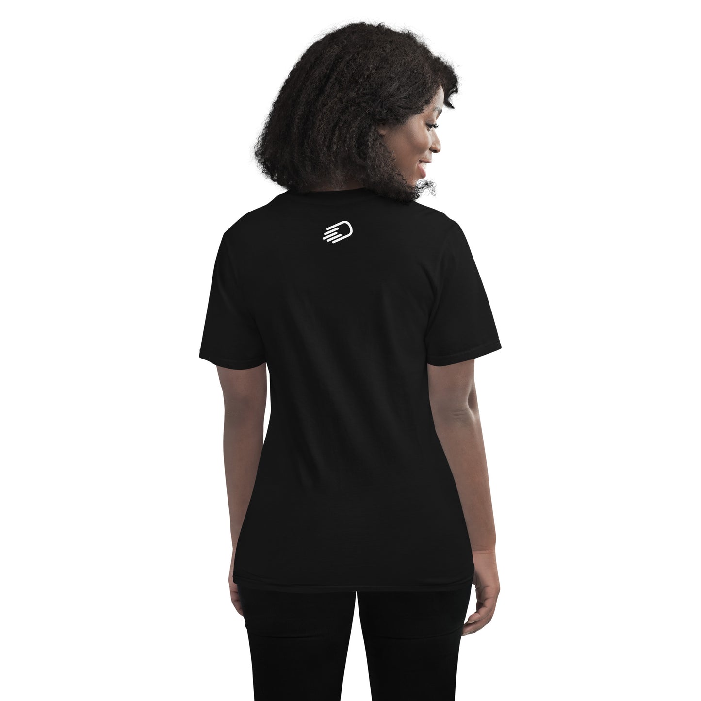 Black Short-Sleeve T-Shirt with White Logo