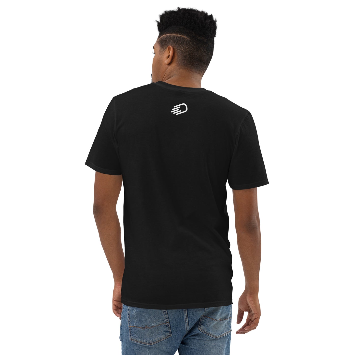 Black Short-Sleeve T-Shirt with White Logo