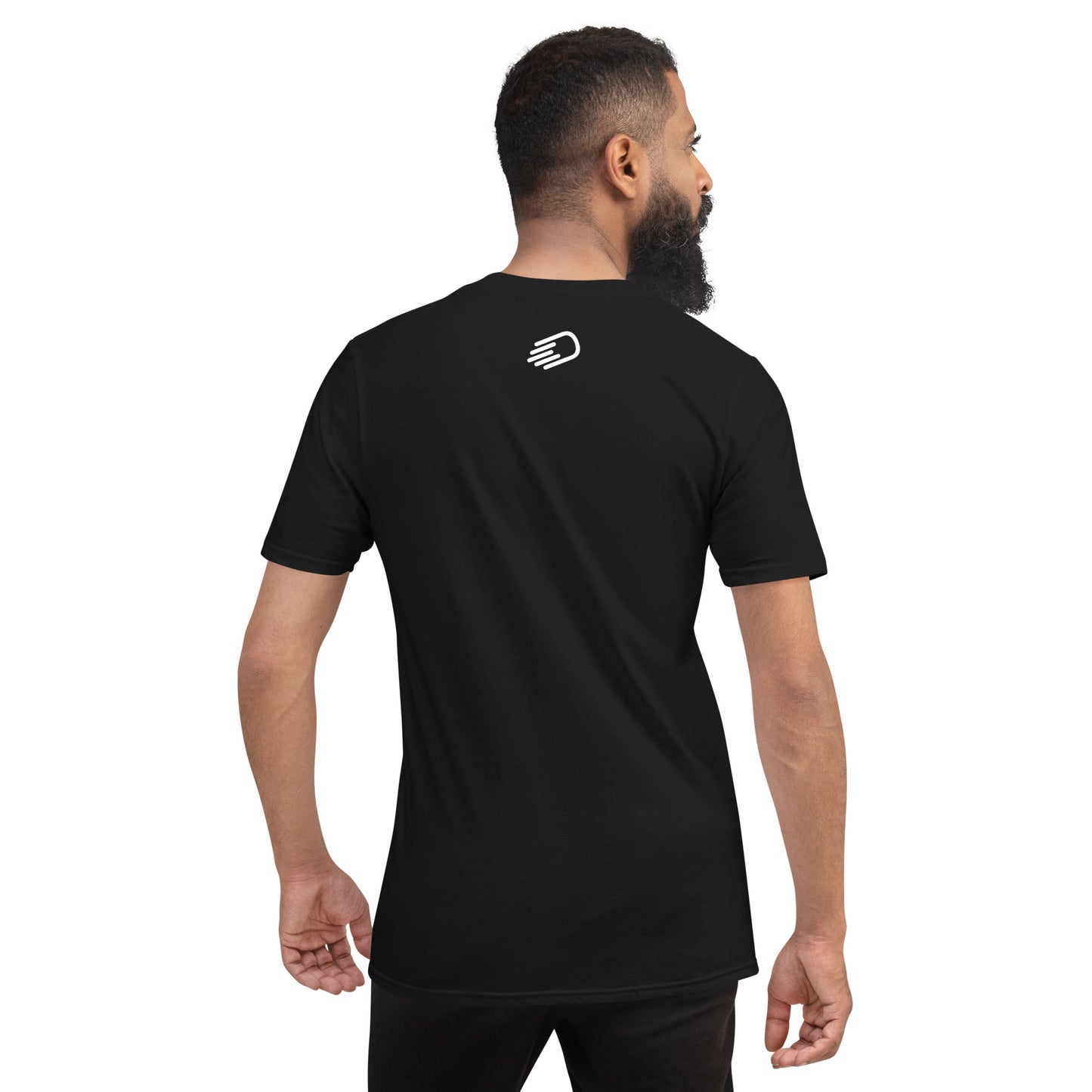 Black Short-Sleeve T-Shirt with White Logo