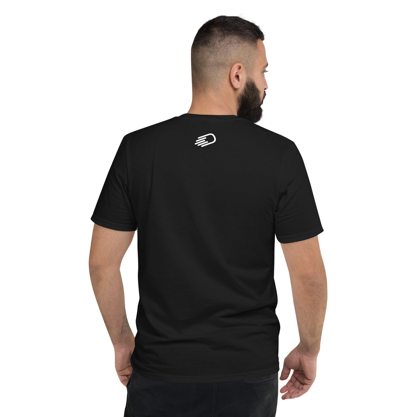 Black Short-Sleeve T-Shirt with White Logo