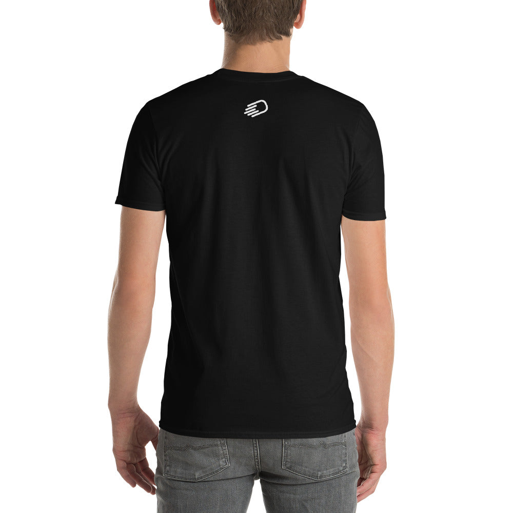 Black Short-Sleeve T-Shirt with White Logo