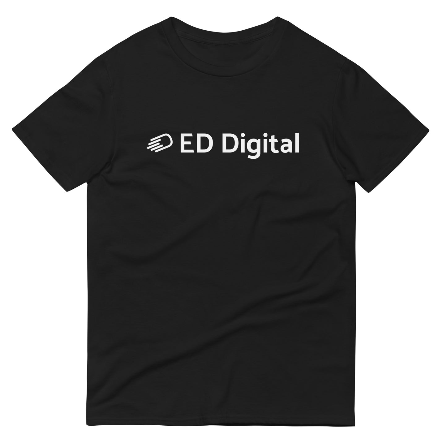 Black Short-Sleeve T-Shirt with White Logo