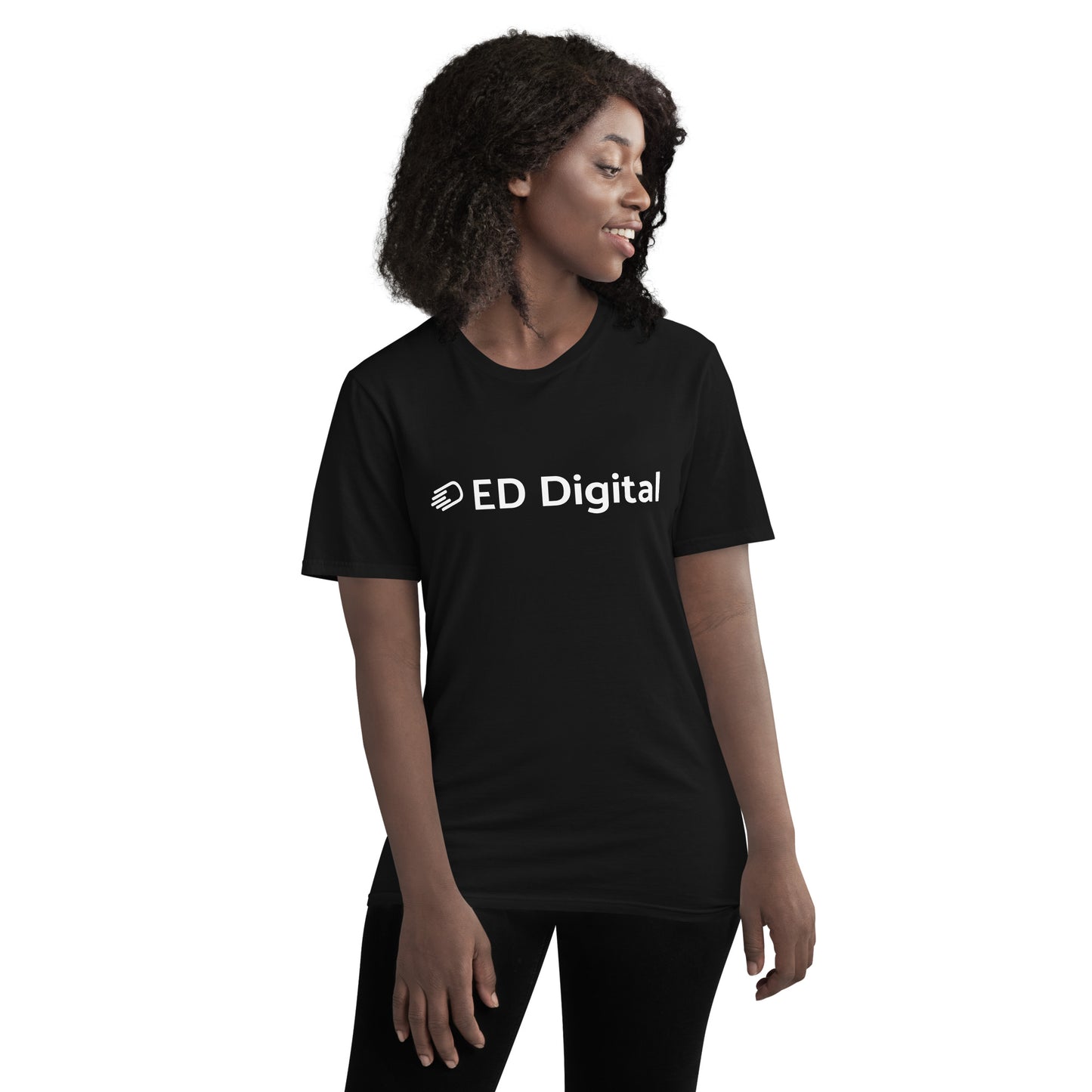 Black Short-Sleeve T-Shirt with White Logo