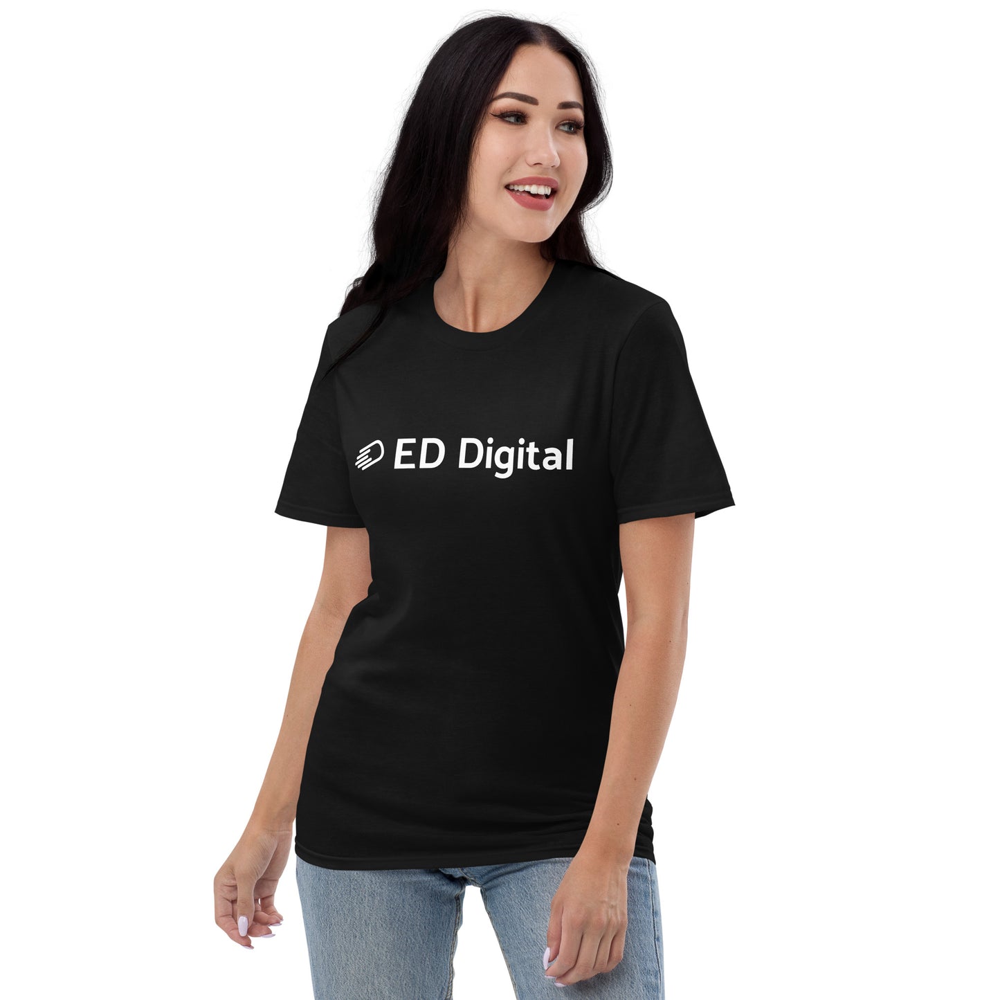 Black Short-Sleeve T-Shirt with White Logo