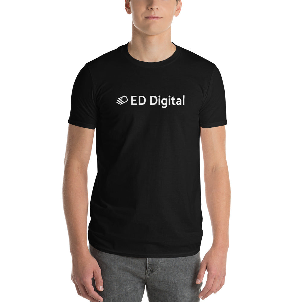 Black Short-Sleeve T-Shirt with White Logo