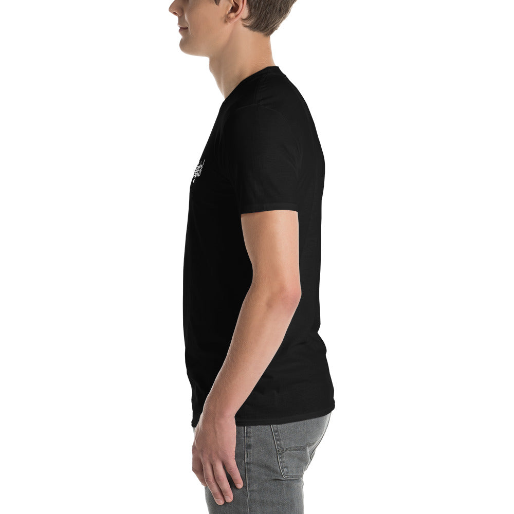 Black Short-Sleeve T-Shirt with White Logo