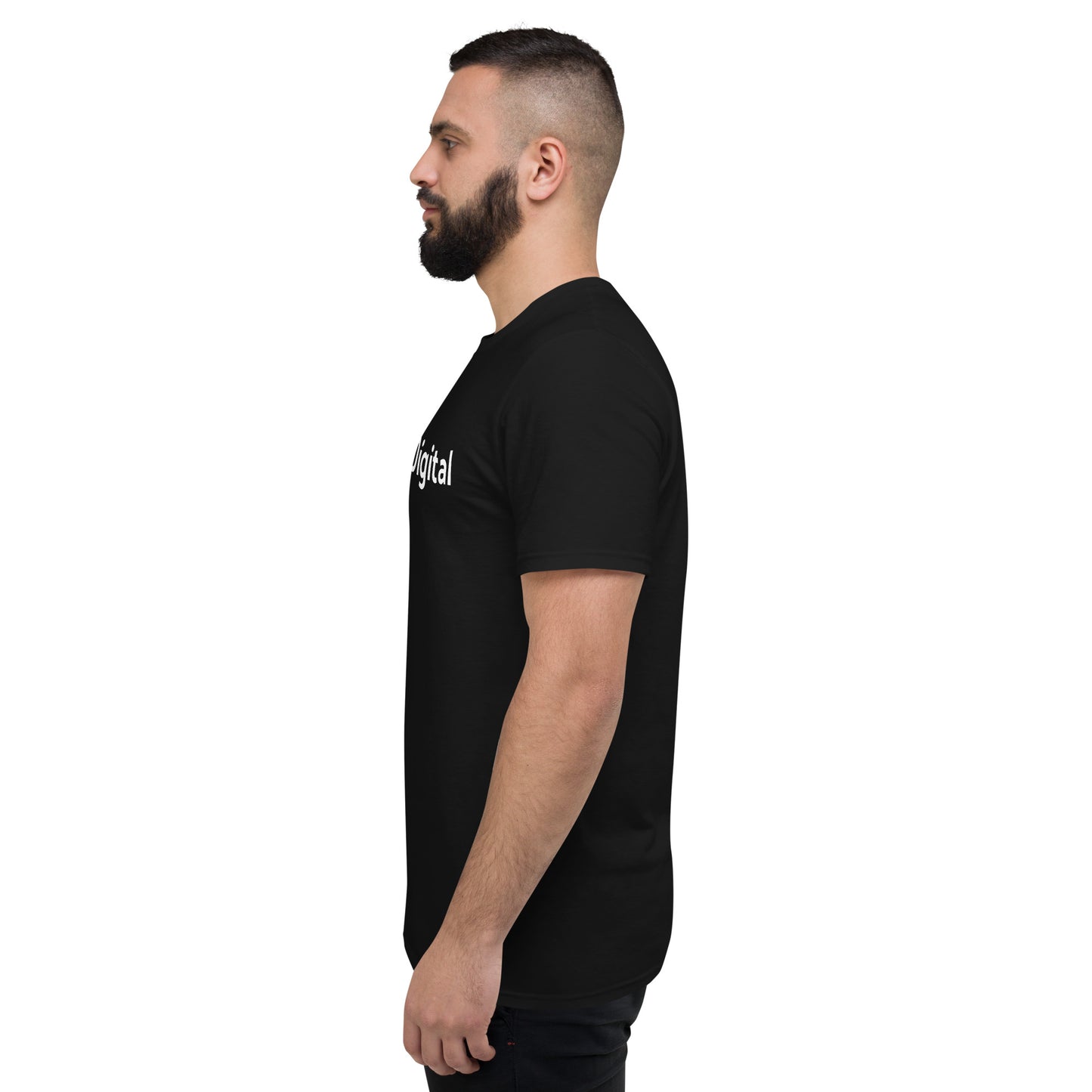 Black Short-Sleeve T-Shirt with White Logo