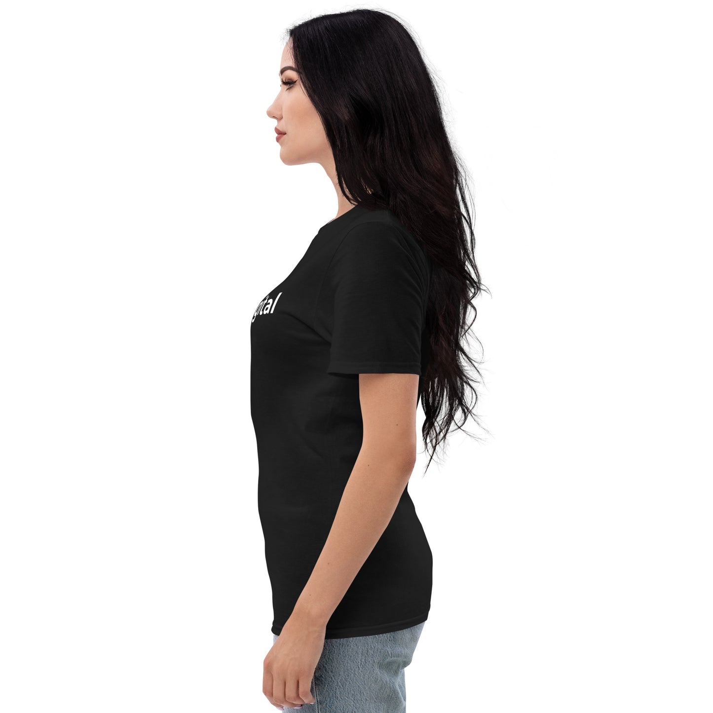 Black Short-Sleeve T-Shirt with White Logo