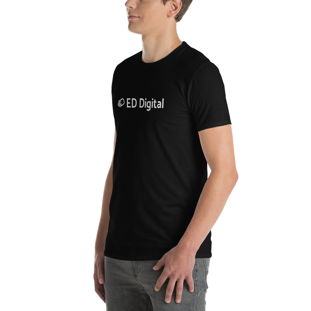 Black Short-Sleeve T-Shirt with White Logo