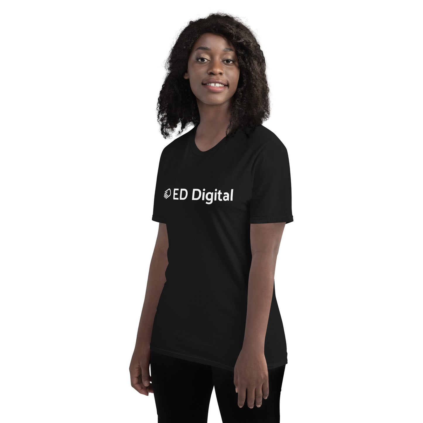 Black Short-Sleeve T-Shirt with White Logo