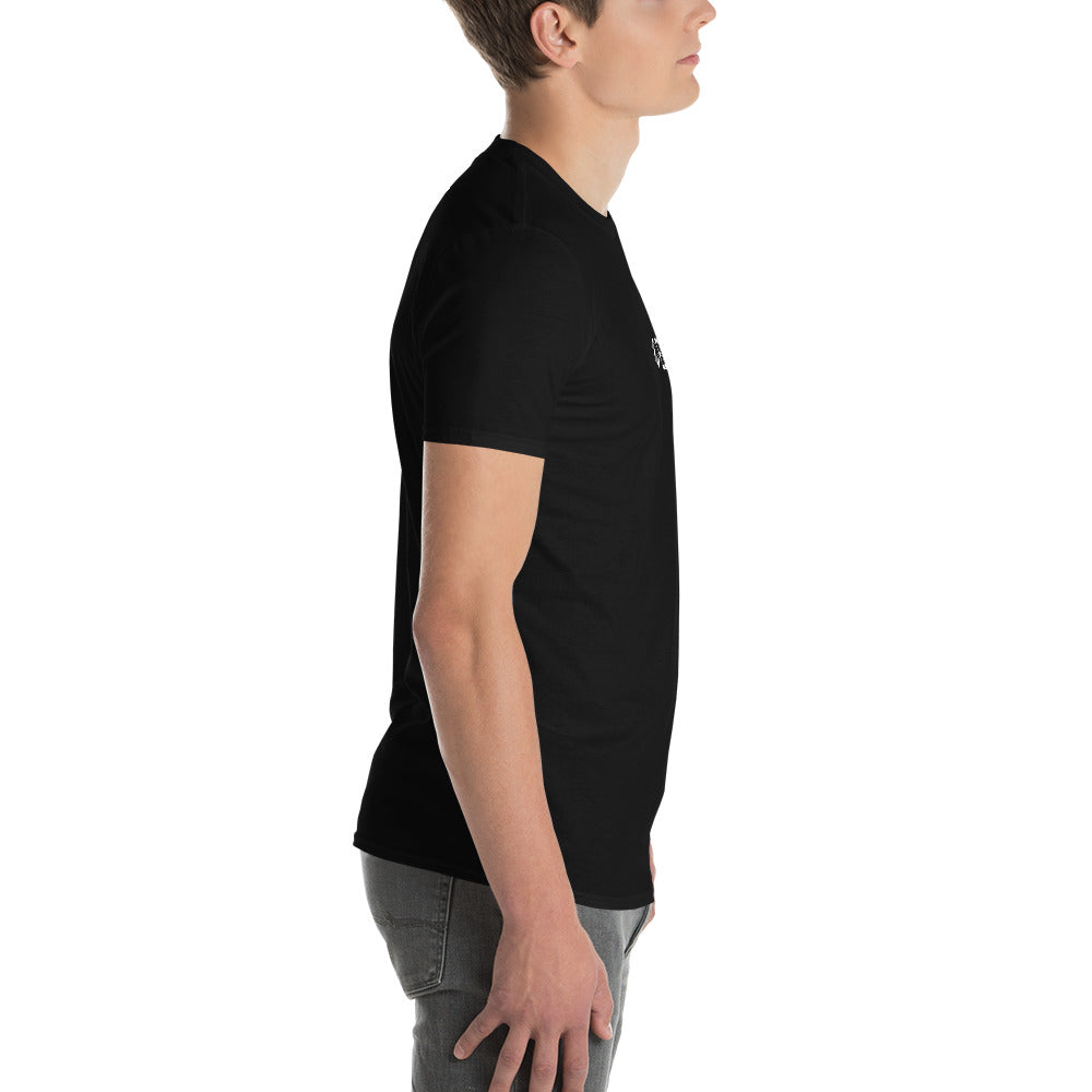 Black Short-Sleeve T-Shirt with White Logo