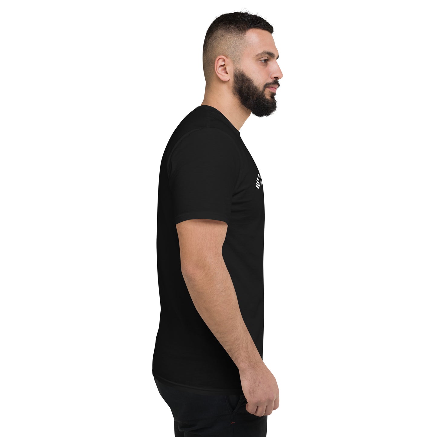 Black Short-Sleeve T-Shirt with White Logo
