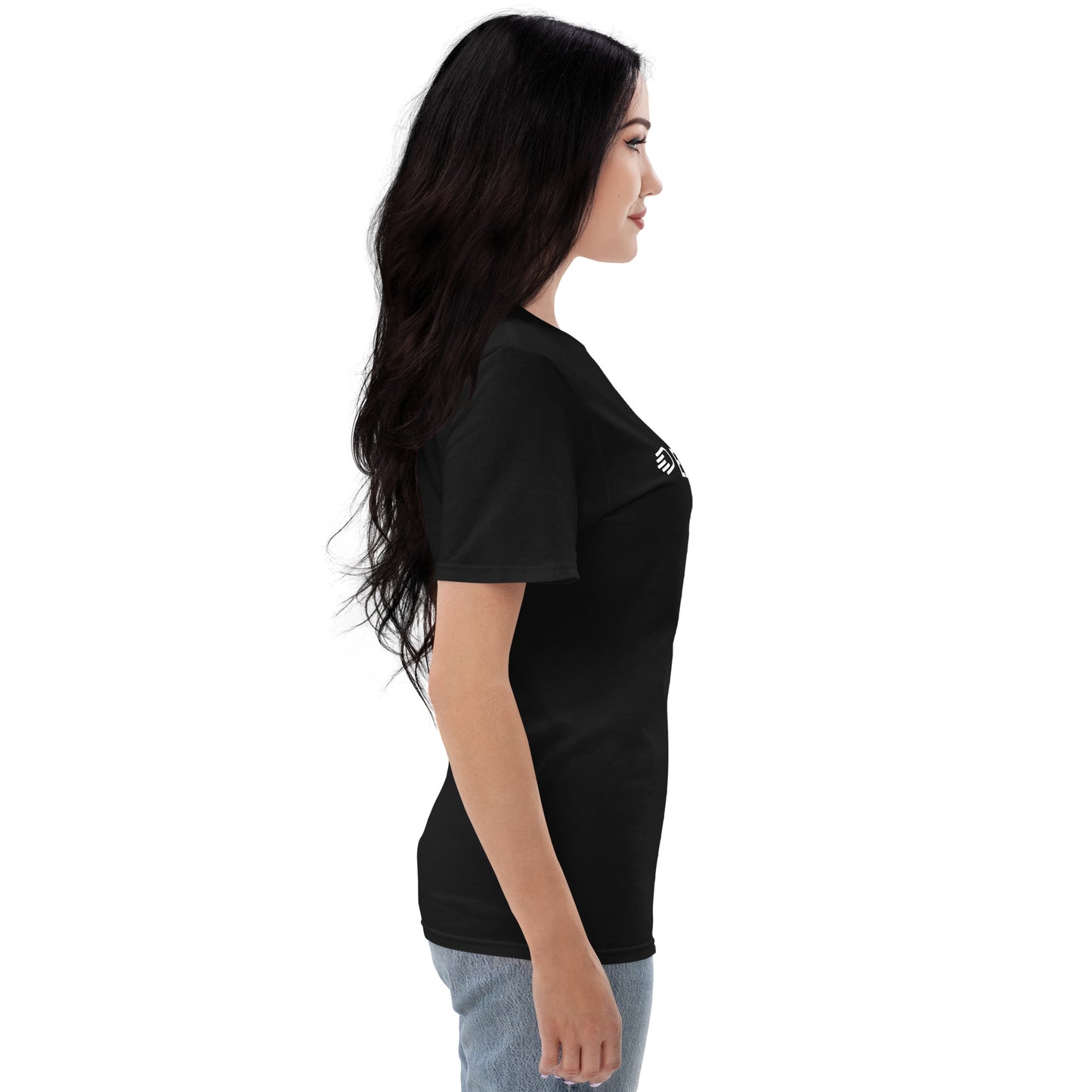 Black Short-Sleeve T-Shirt with White Logo