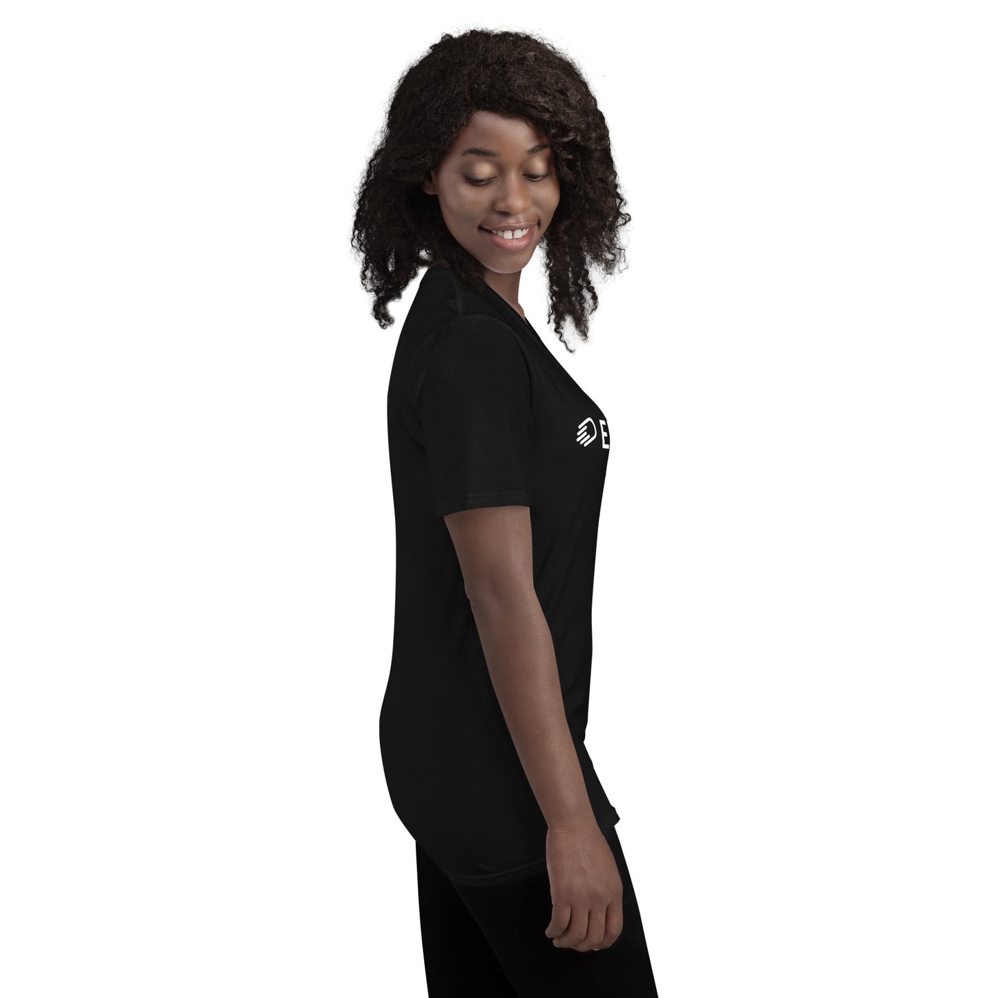 Black Short-Sleeve T-Shirt with White Logo