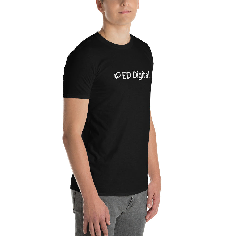Black Short-Sleeve T-Shirt with White Logo