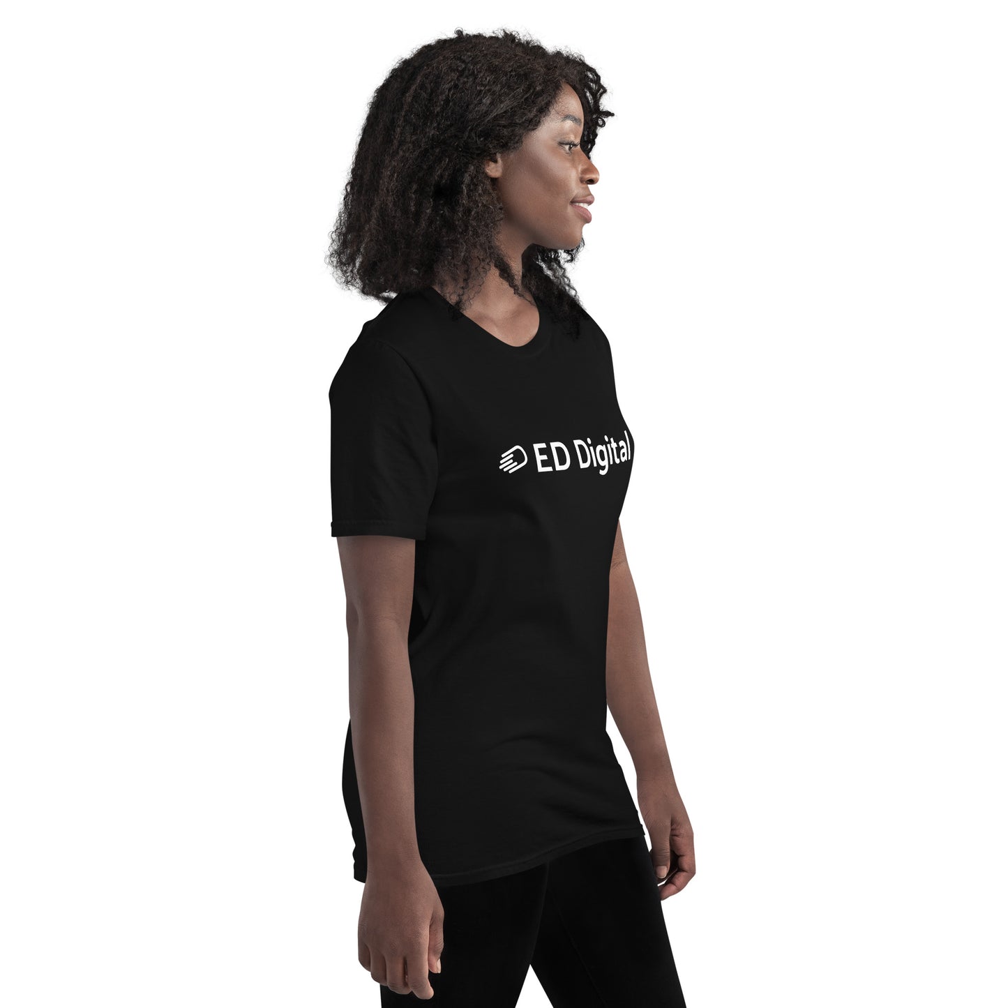 Black Short-Sleeve T-Shirt with White Logo