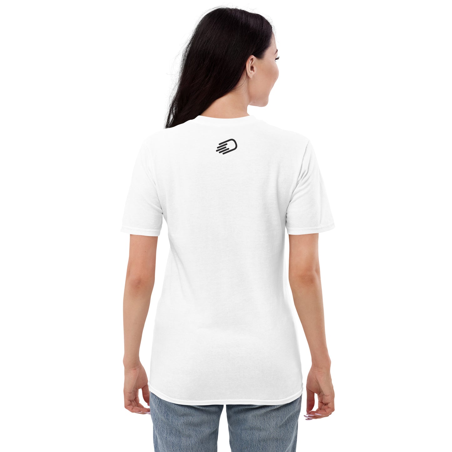 White Short-Sleeve T-Shirt with Black Logo