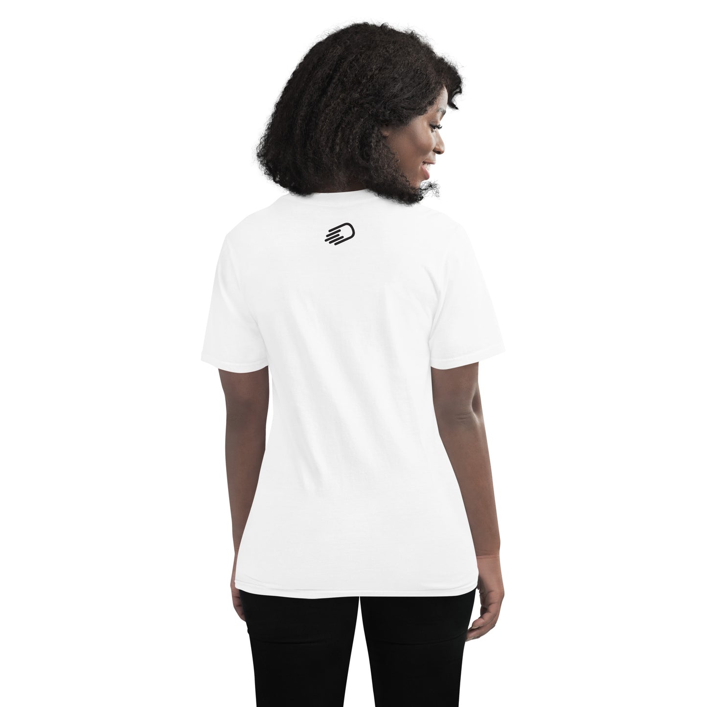 White Short-Sleeve T-Shirt with Black Logo