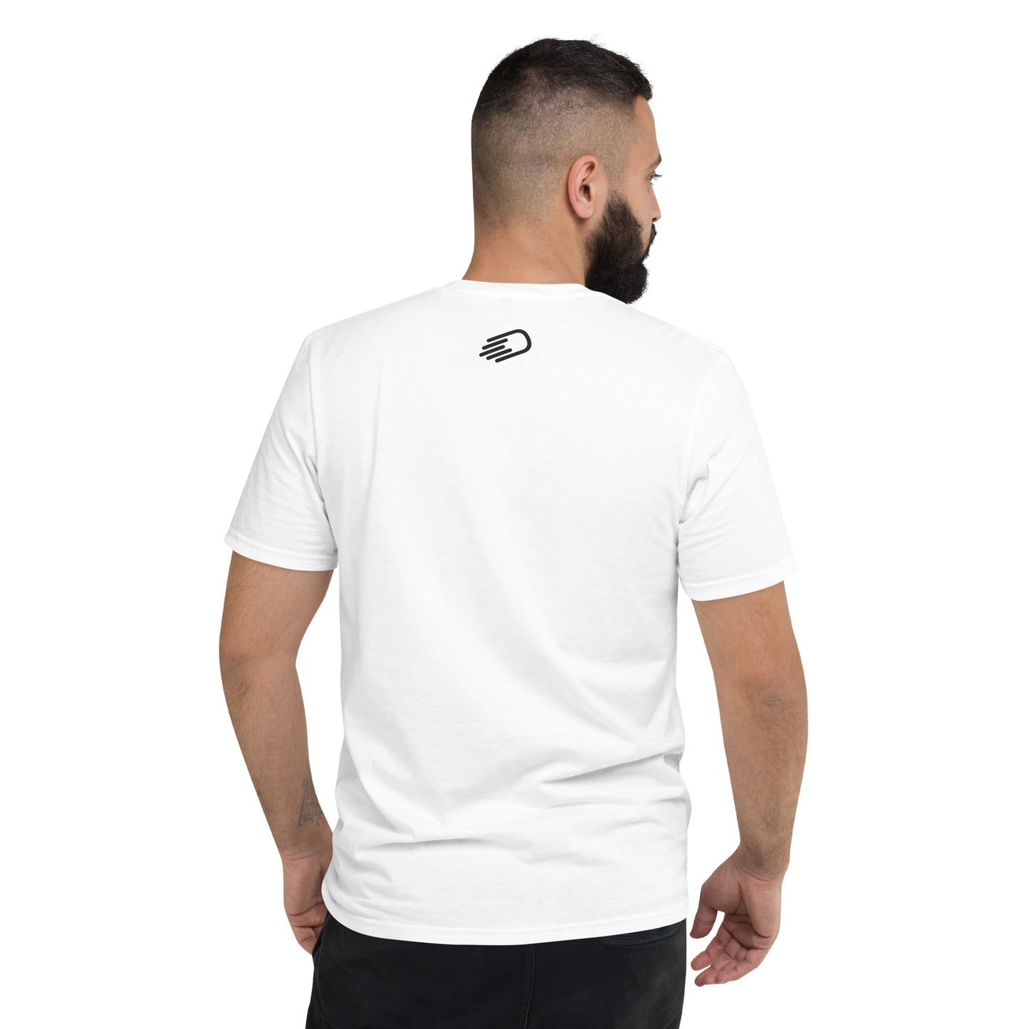 White Short-Sleeve T-Shirt with Black Logo