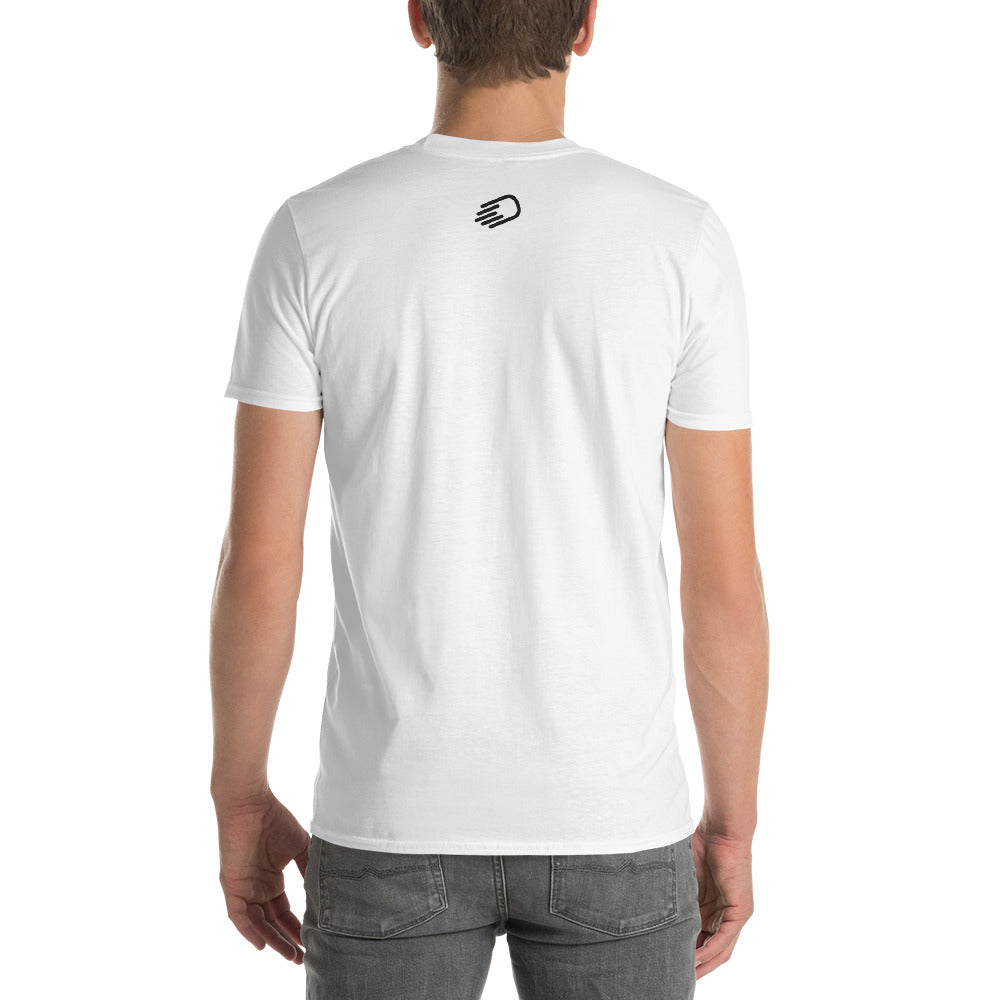 White Short-Sleeve T-Shirt with Black Logo