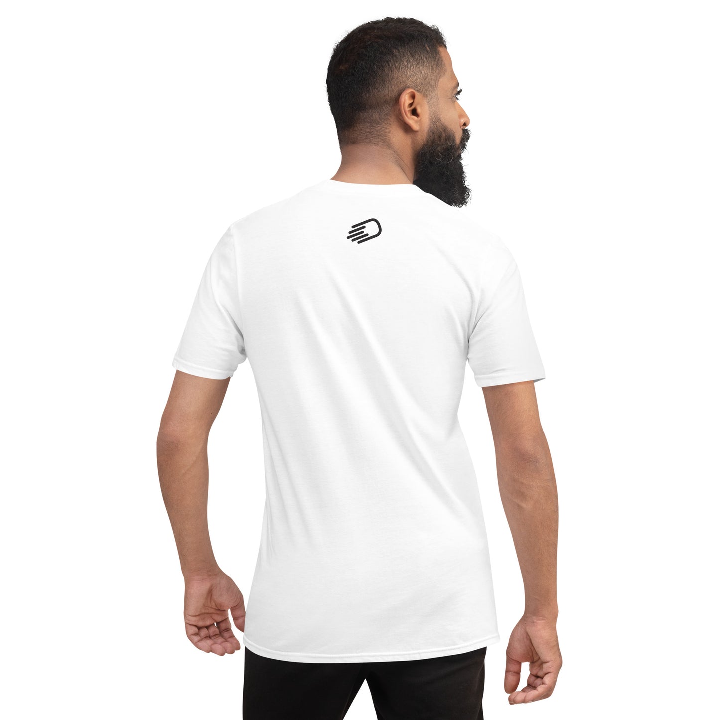 White Short-Sleeve T-Shirt with Black Logo