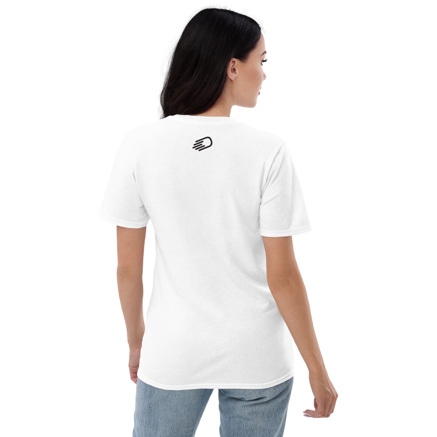 White Short-Sleeve T-Shirt with Black Logo