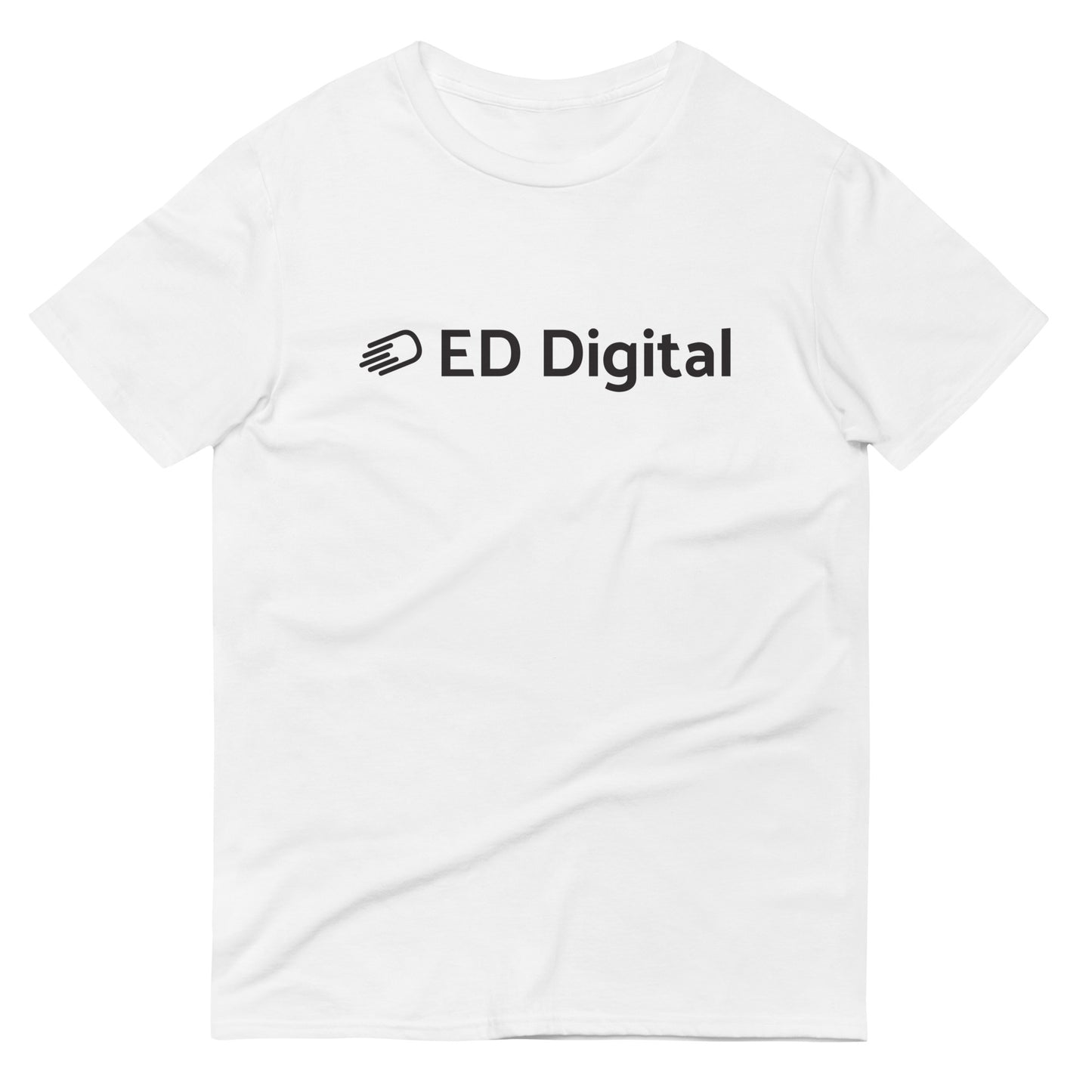 White Short-Sleeve T-Shirt with Black Logo