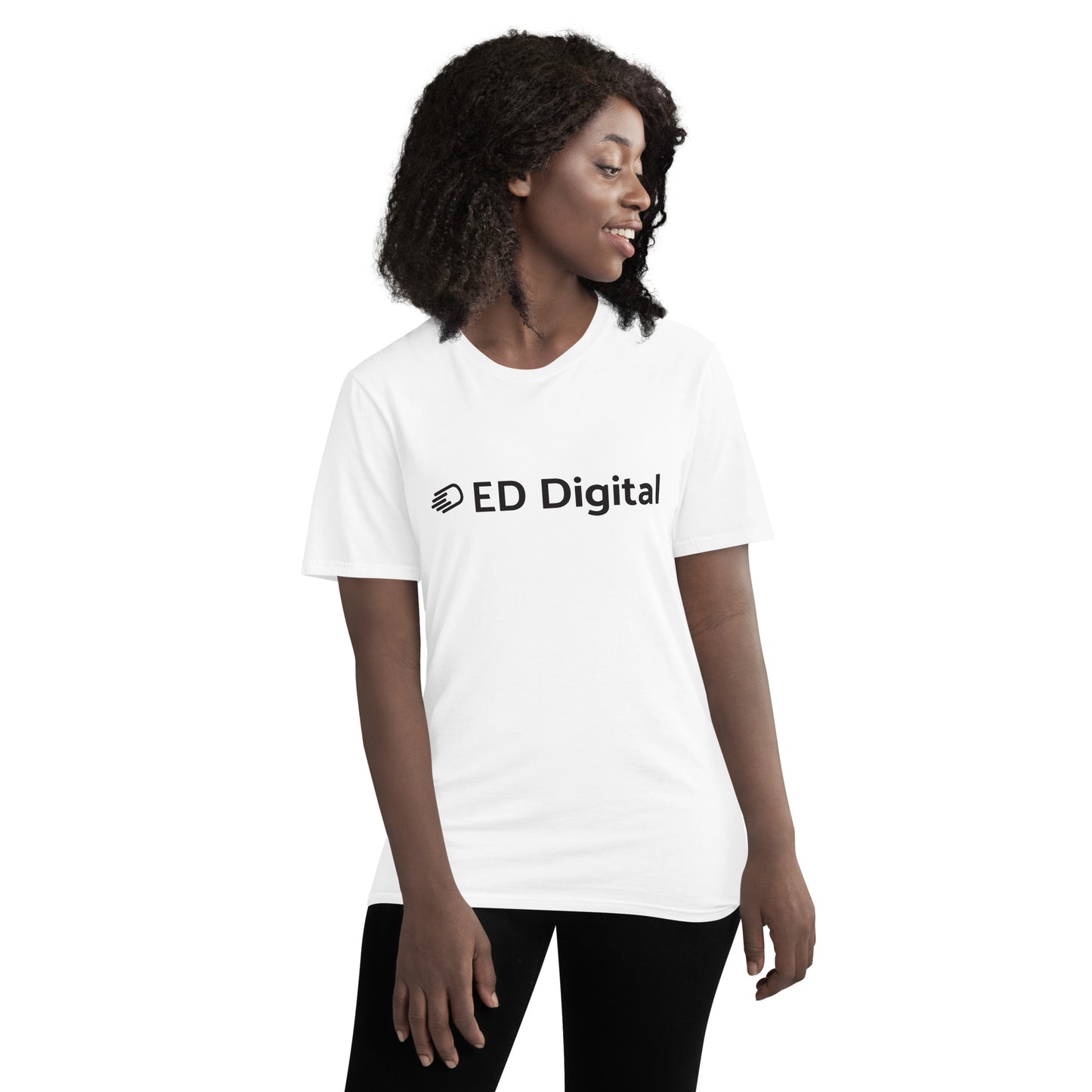 White Short-Sleeve T-Shirt with Black Logo