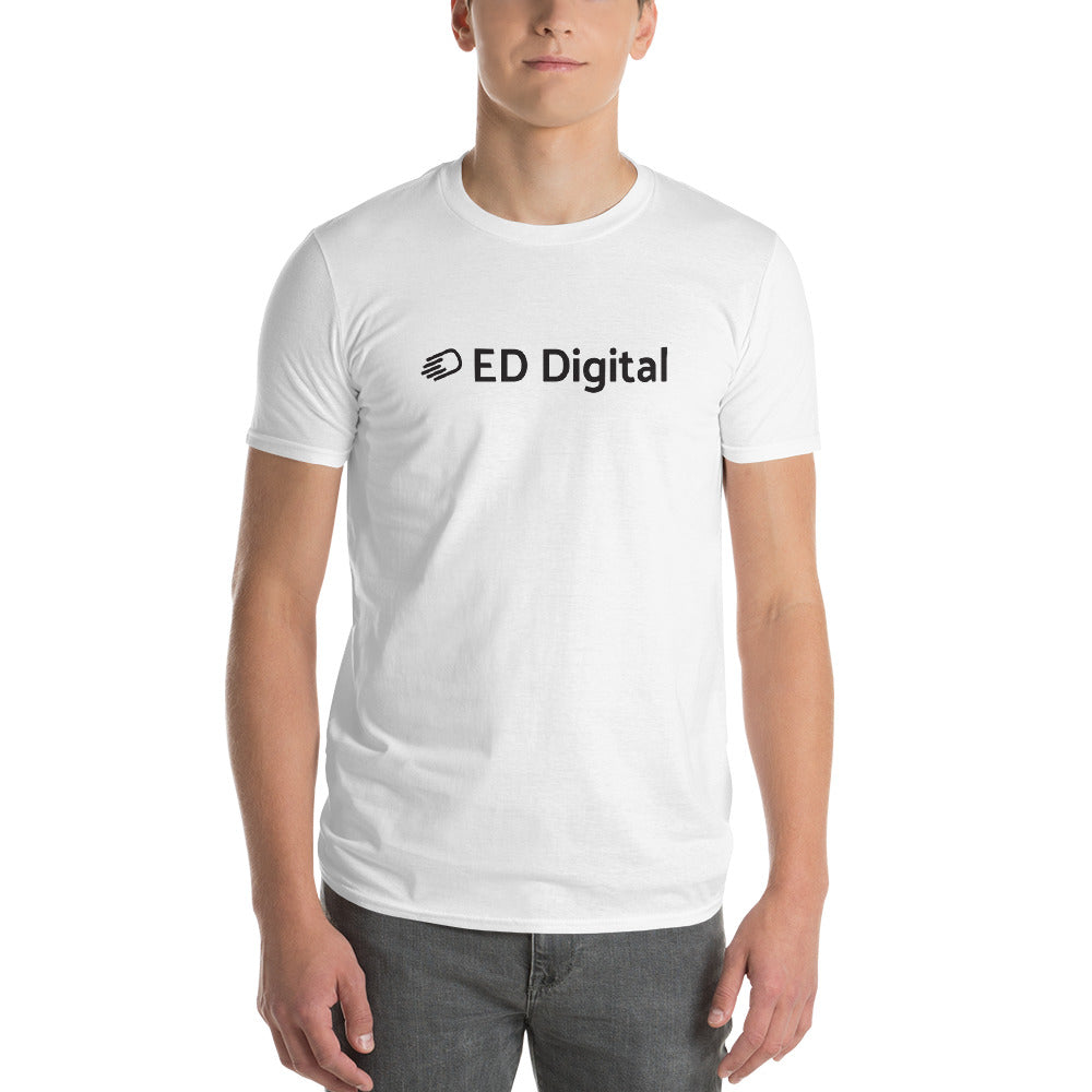 White Short-Sleeve T-Shirt with Black Logo