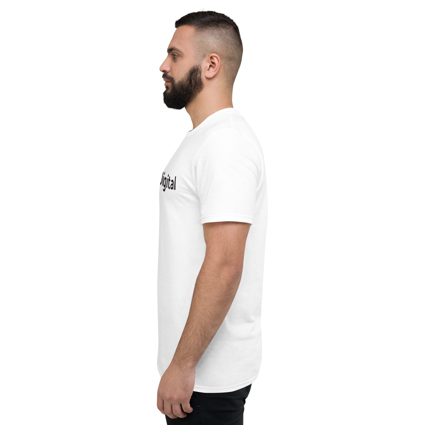 White Short-Sleeve T-Shirt with Black Logo