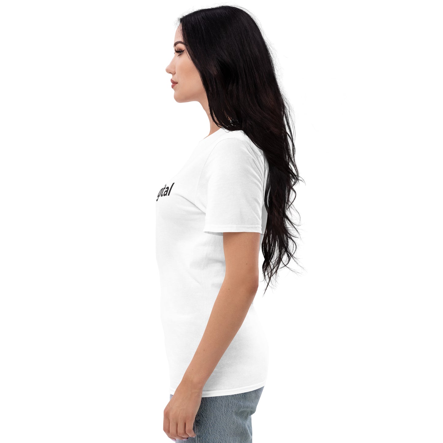 White Short-Sleeve T-Shirt with Black Logo