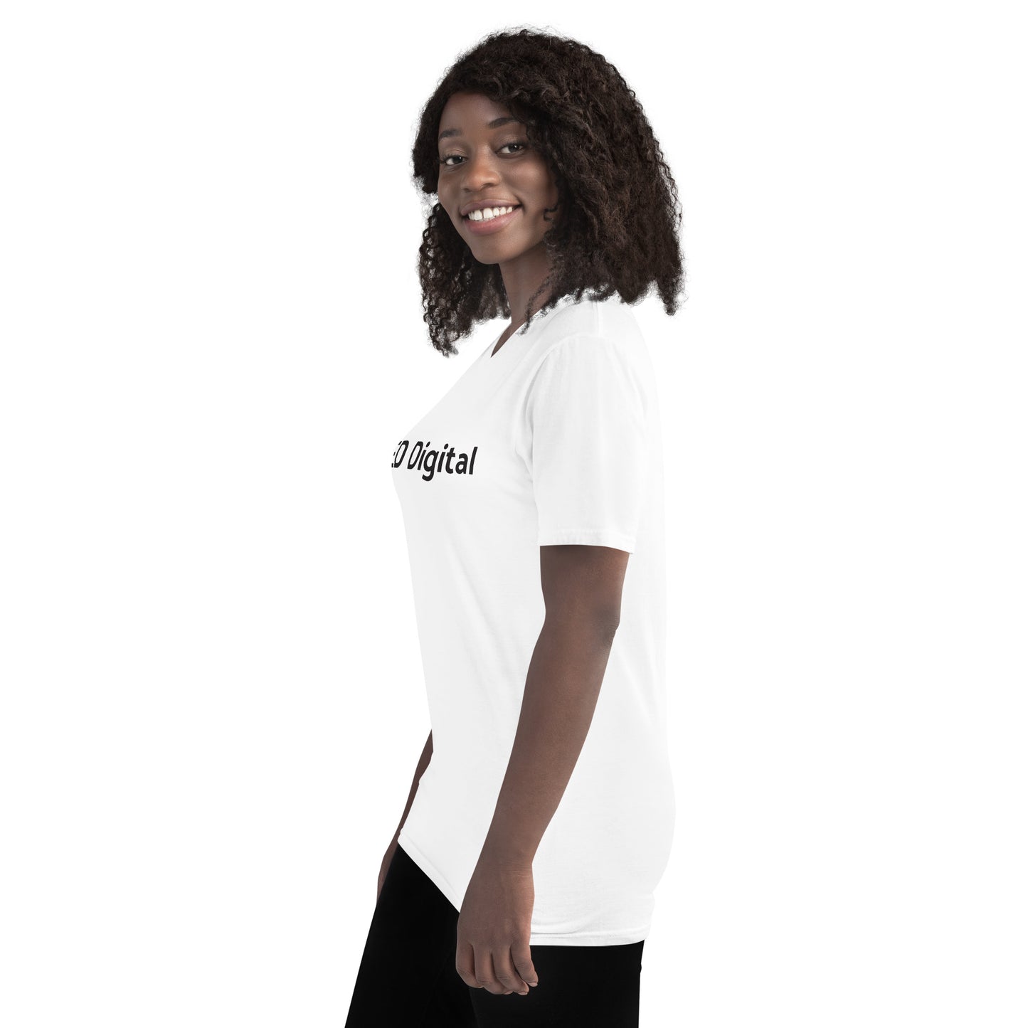 White Short-Sleeve T-Shirt with Black Logo