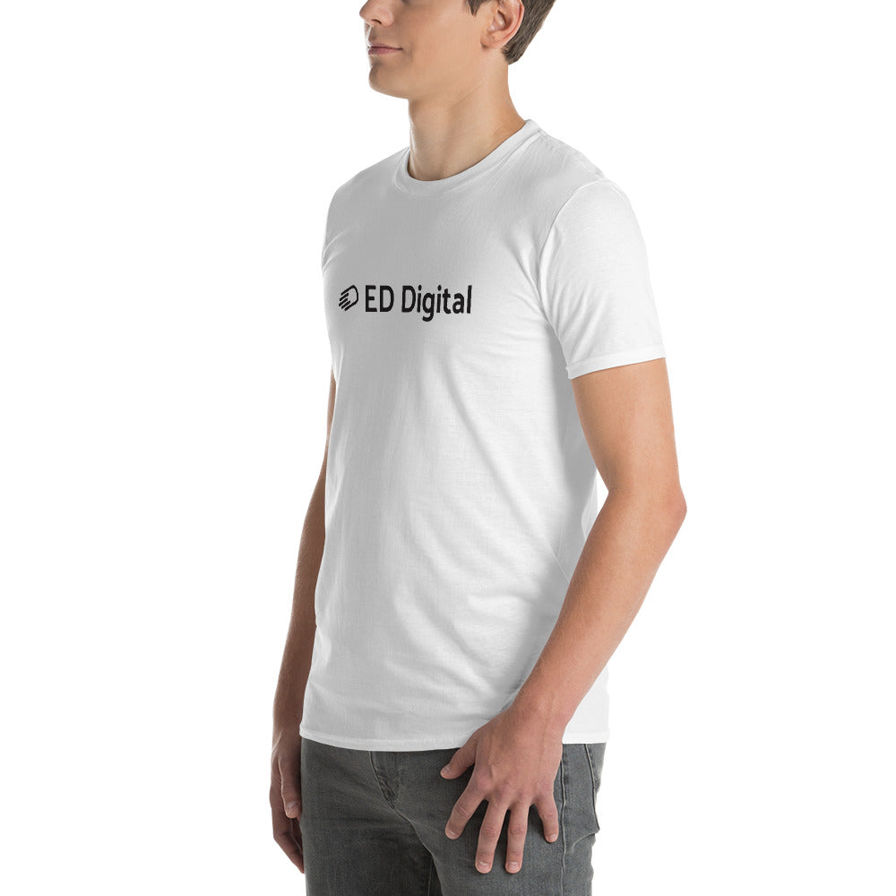 White Short-Sleeve T-Shirt with Black Logo