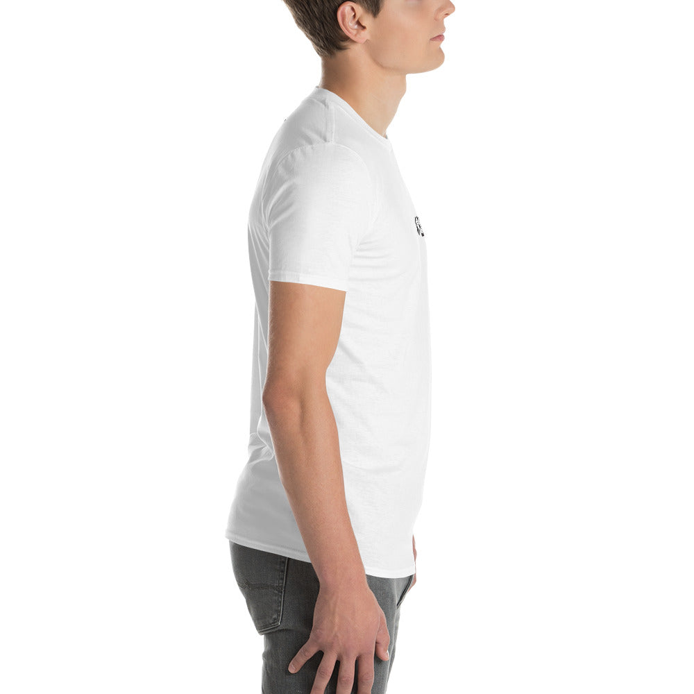 White Short-Sleeve T-Shirt with Black Logo