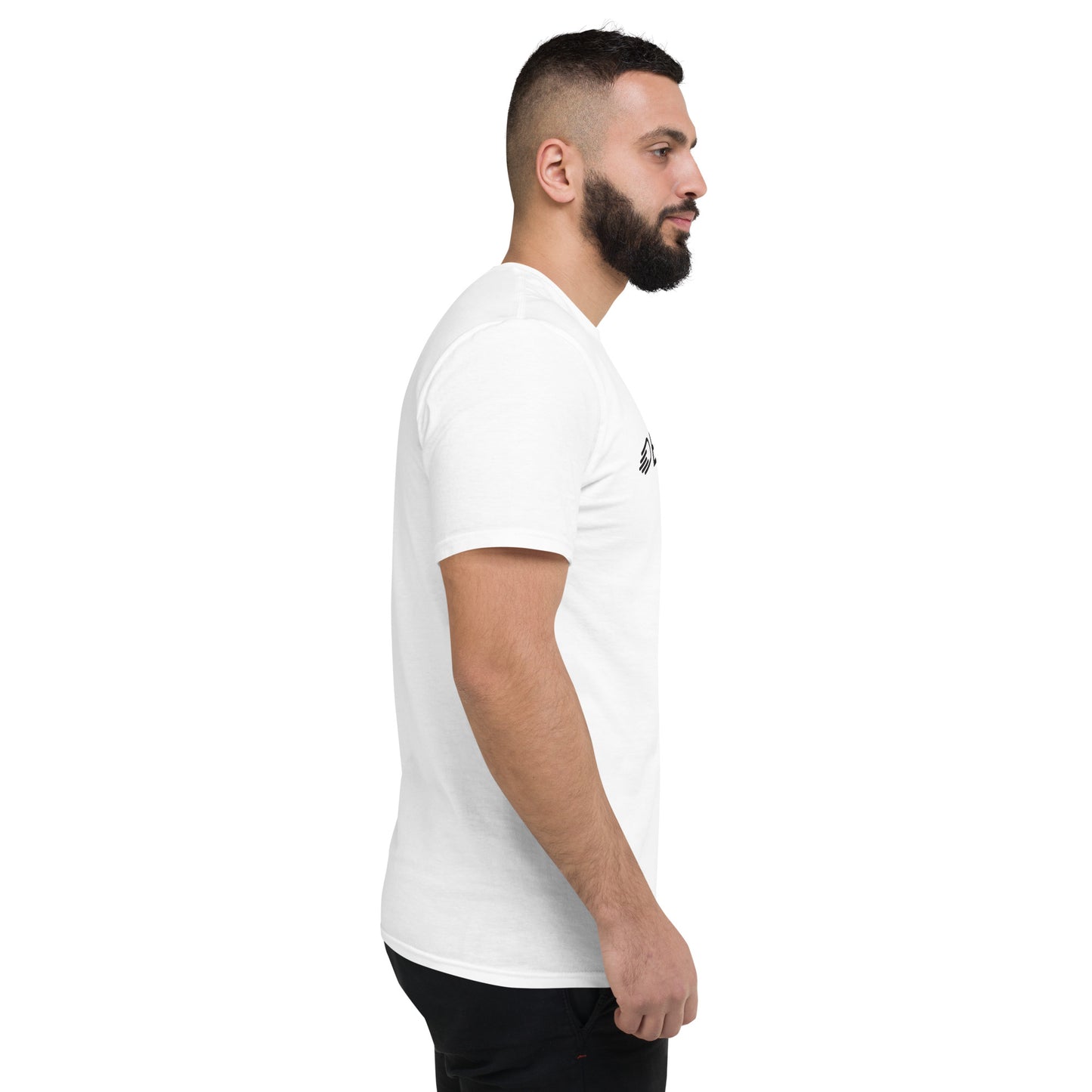 White Short-Sleeve T-Shirt with Black Logo