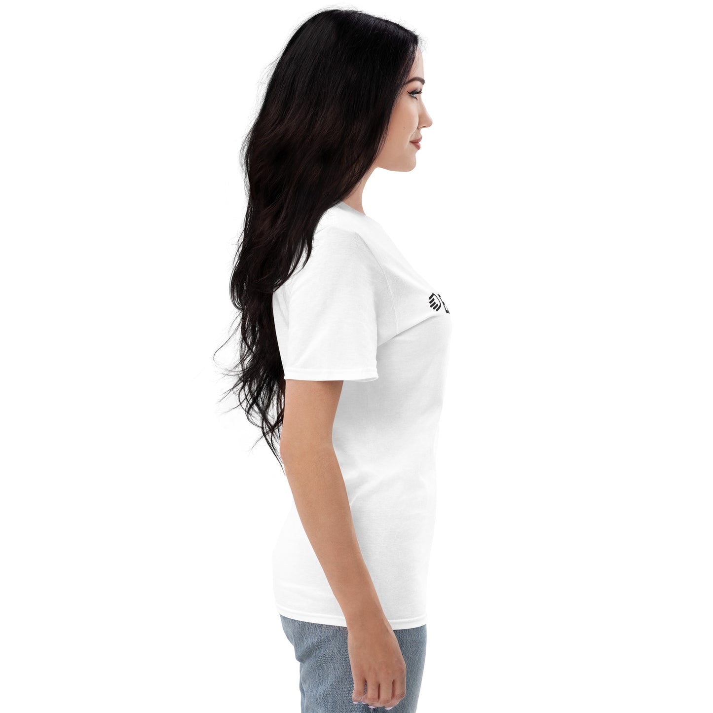 White Short-Sleeve T-Shirt with Black Logo