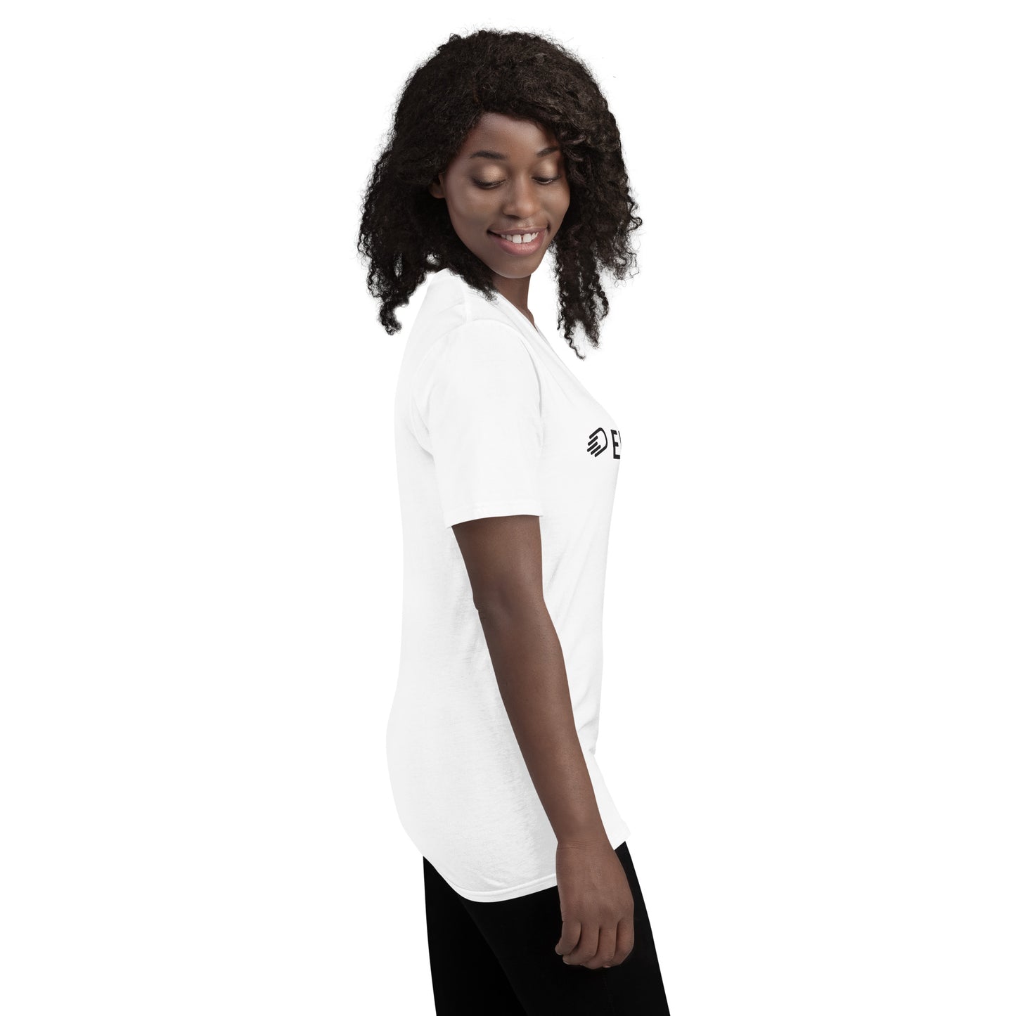 White Short-Sleeve T-Shirt with Black Logo