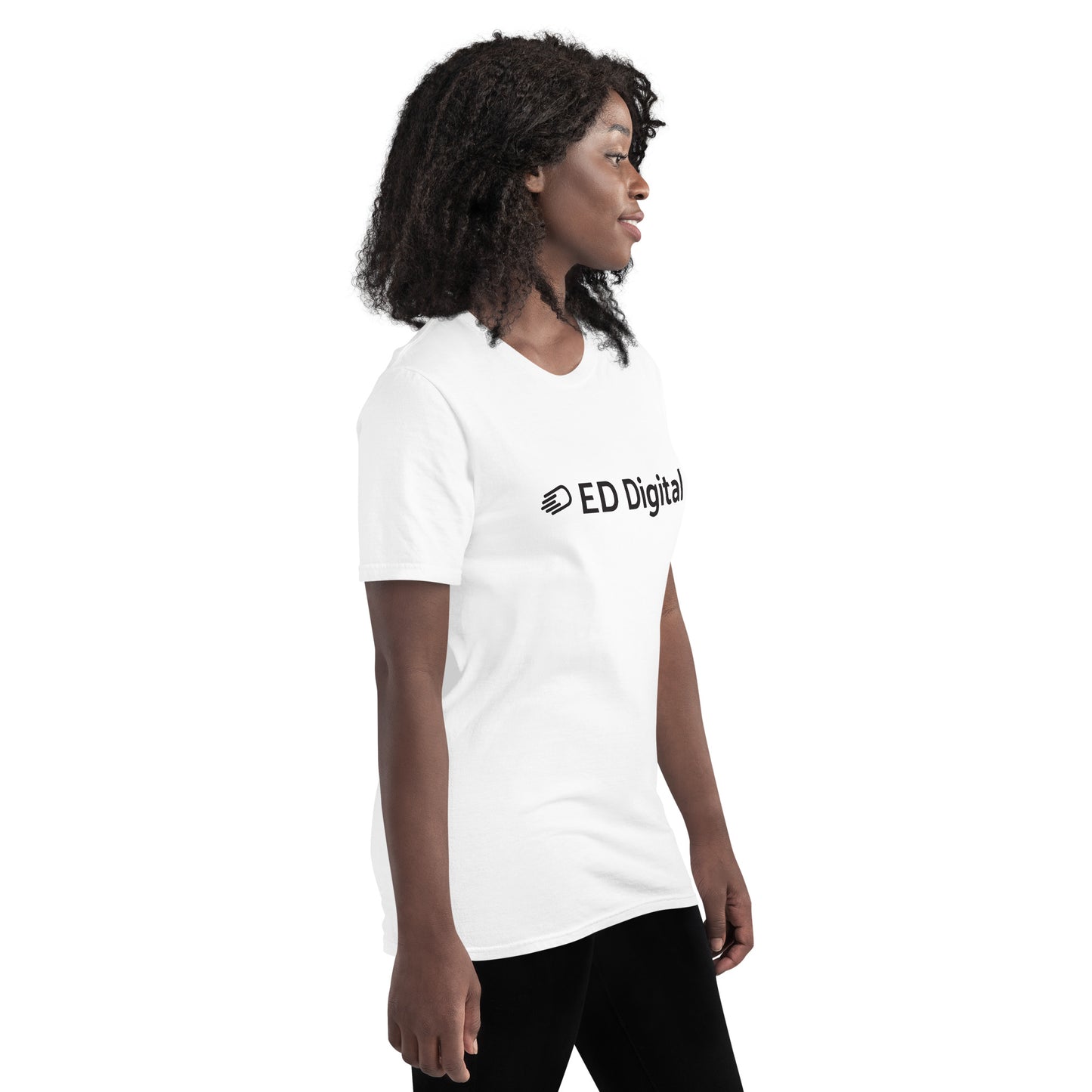 White Short-Sleeve T-Shirt with Black Logo