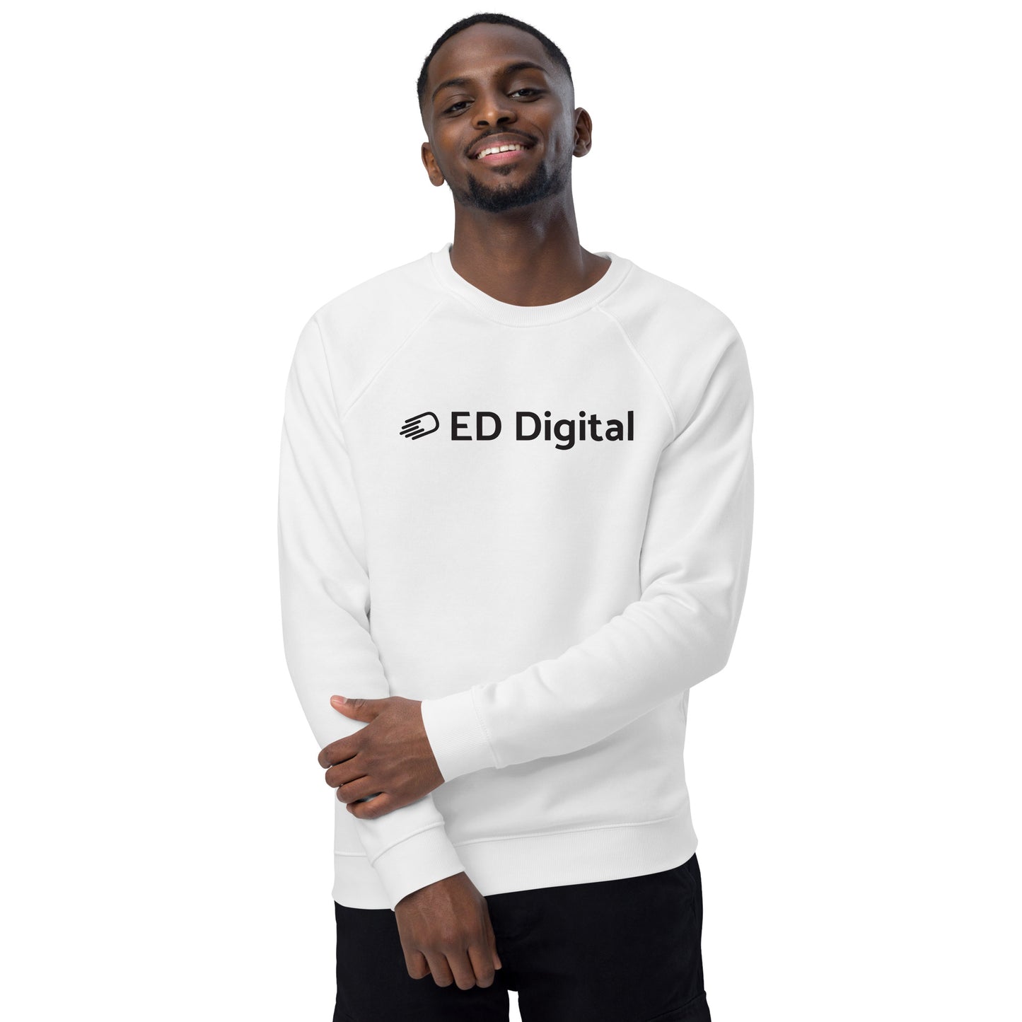 White Long Sleeve Shirt with Black Logo