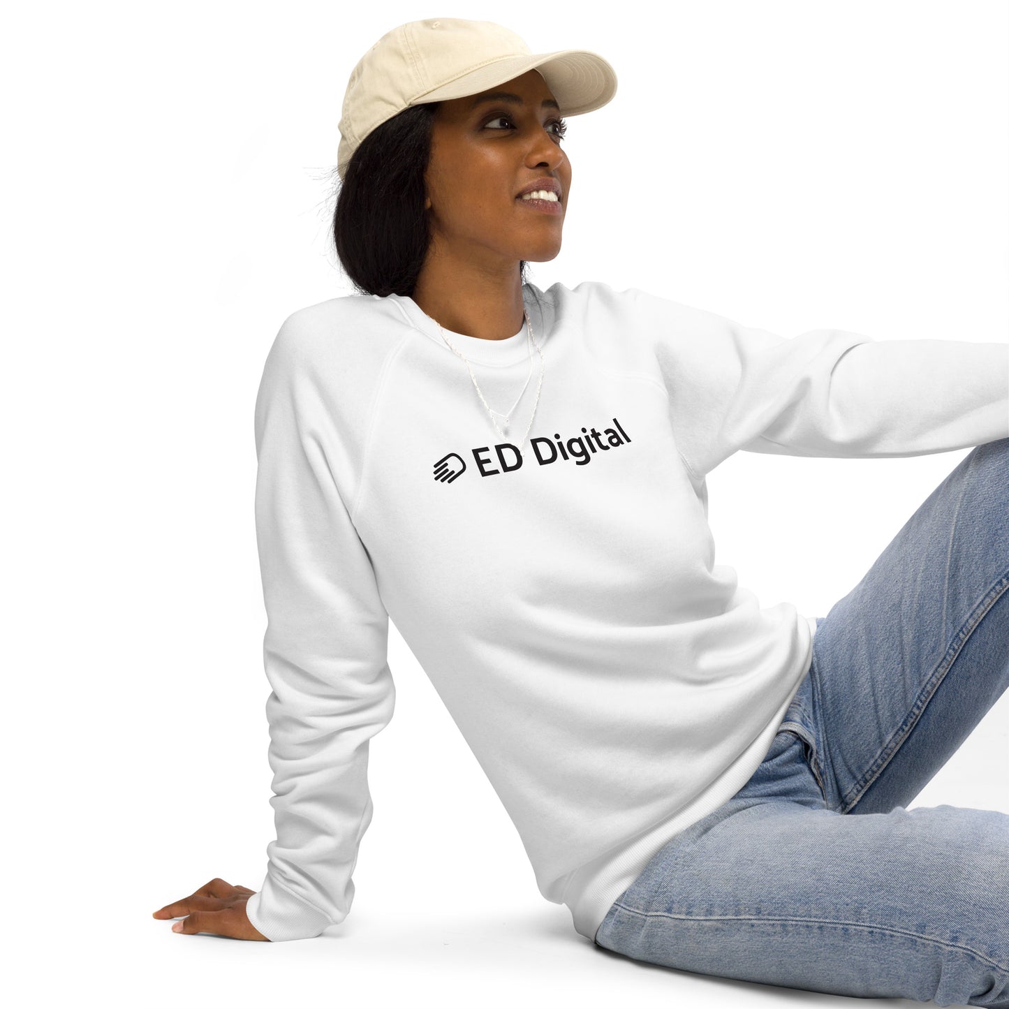 White Long Sleeve Shirt with Black Logo