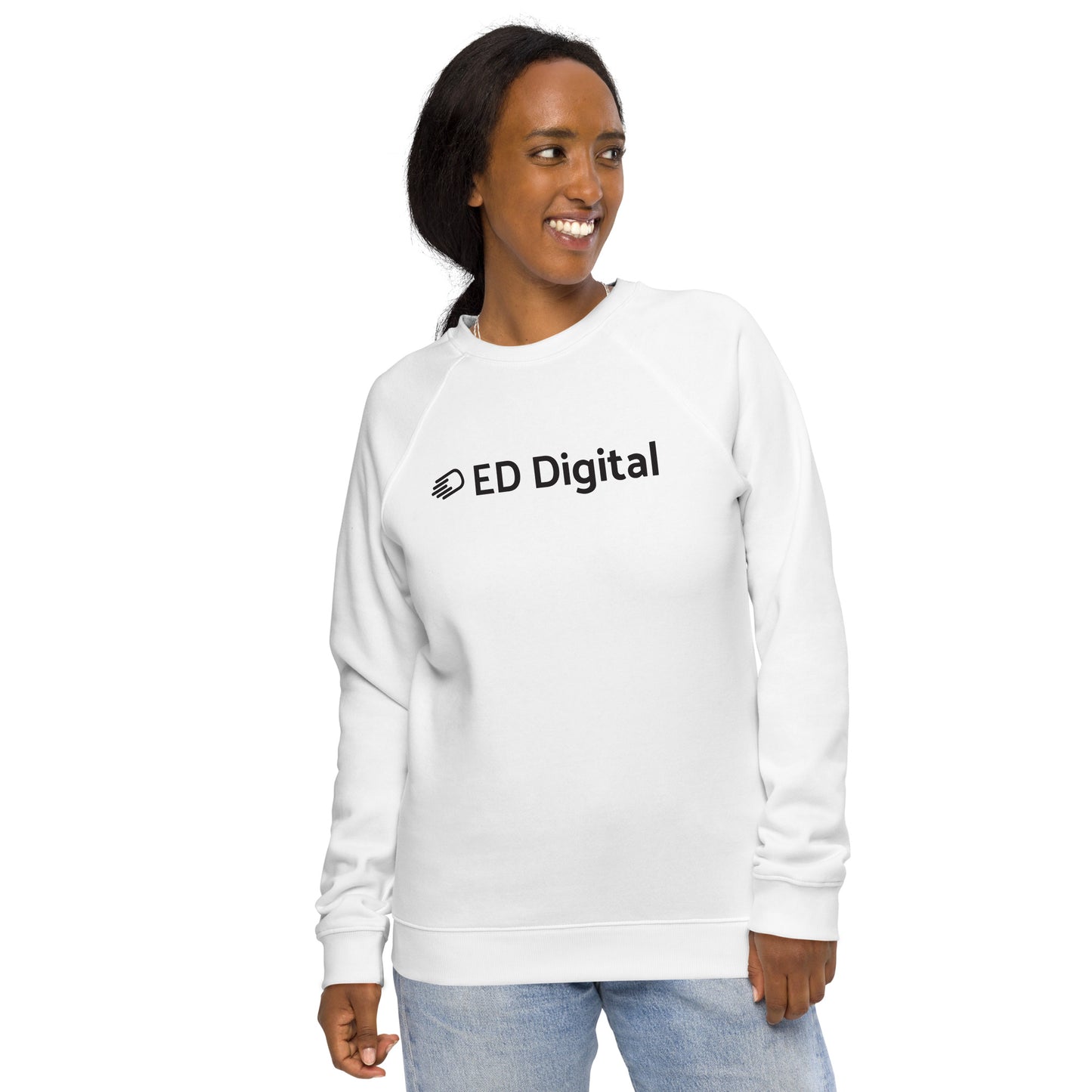 White Long Sleeve Shirt with Black Logo