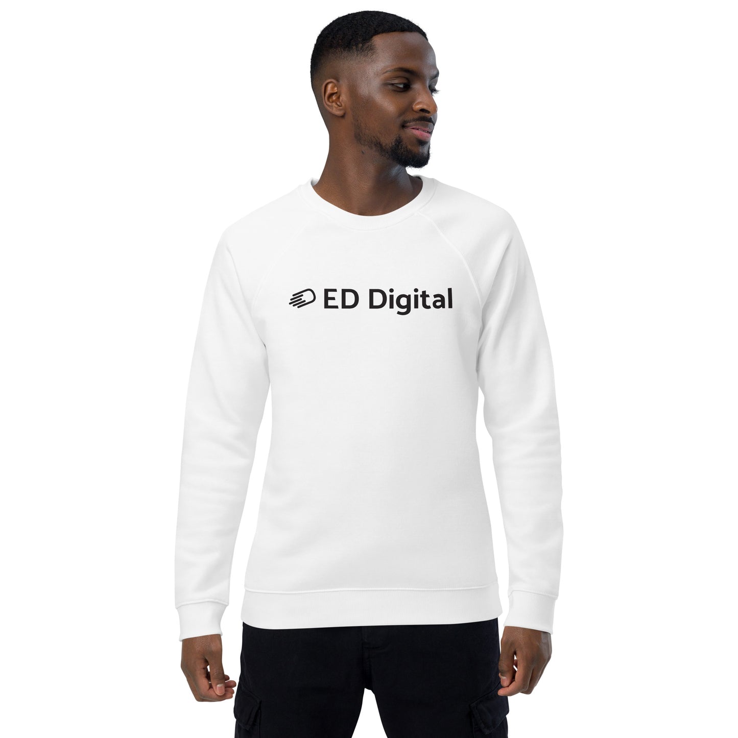White Long Sleeve Shirt with Black Logo