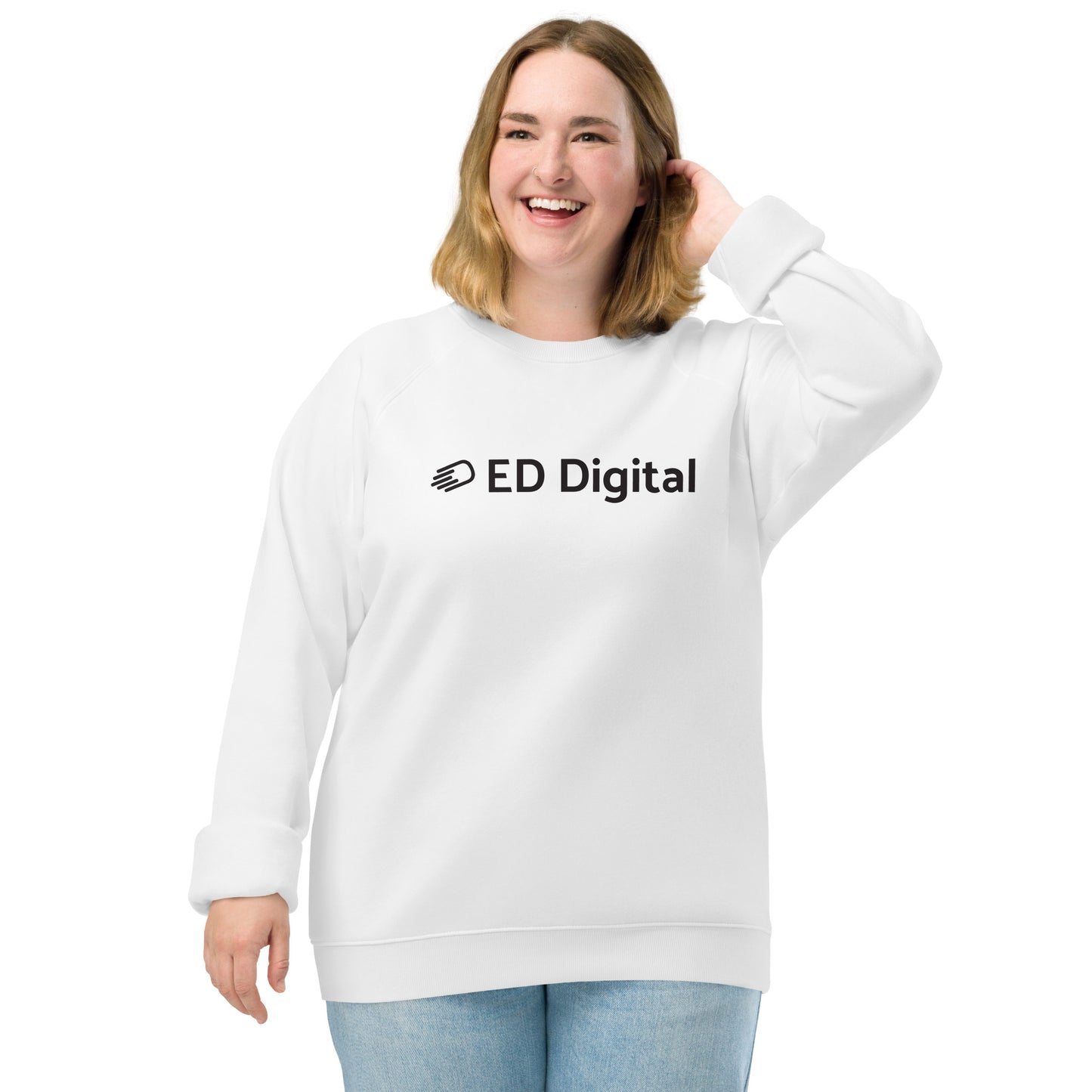 White Long Sleeve Shirt with Black Logo
