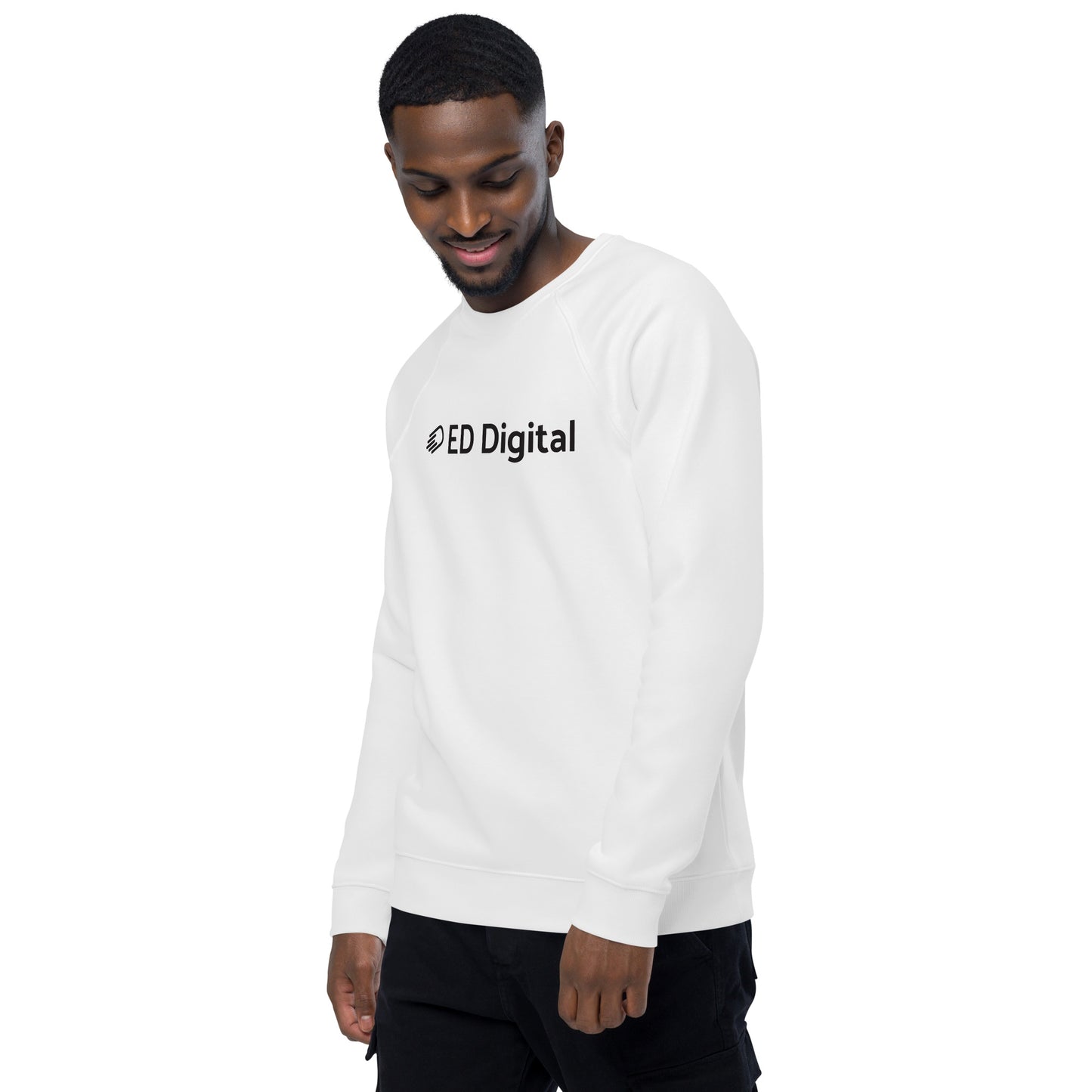 White Long Sleeve Shirt with Black Logo