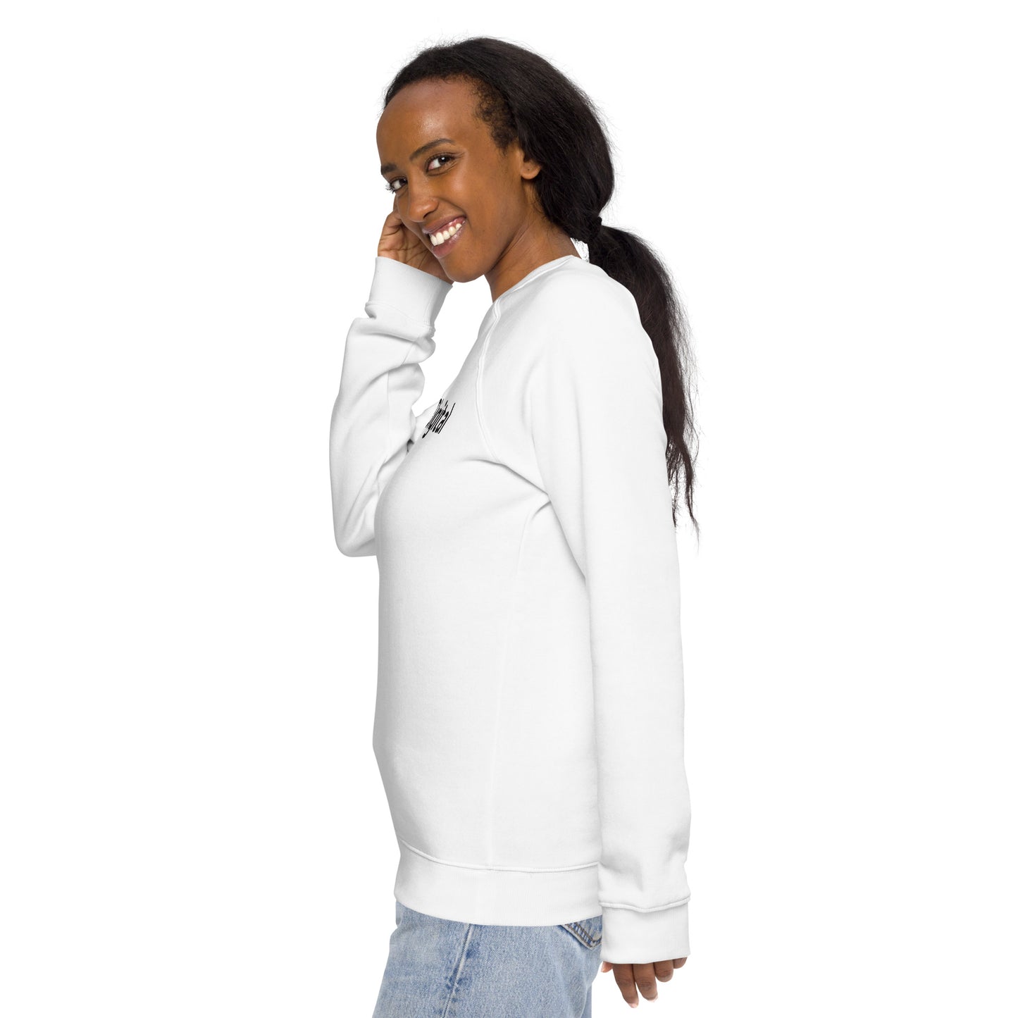 White Long Sleeve Shirt with Black Logo