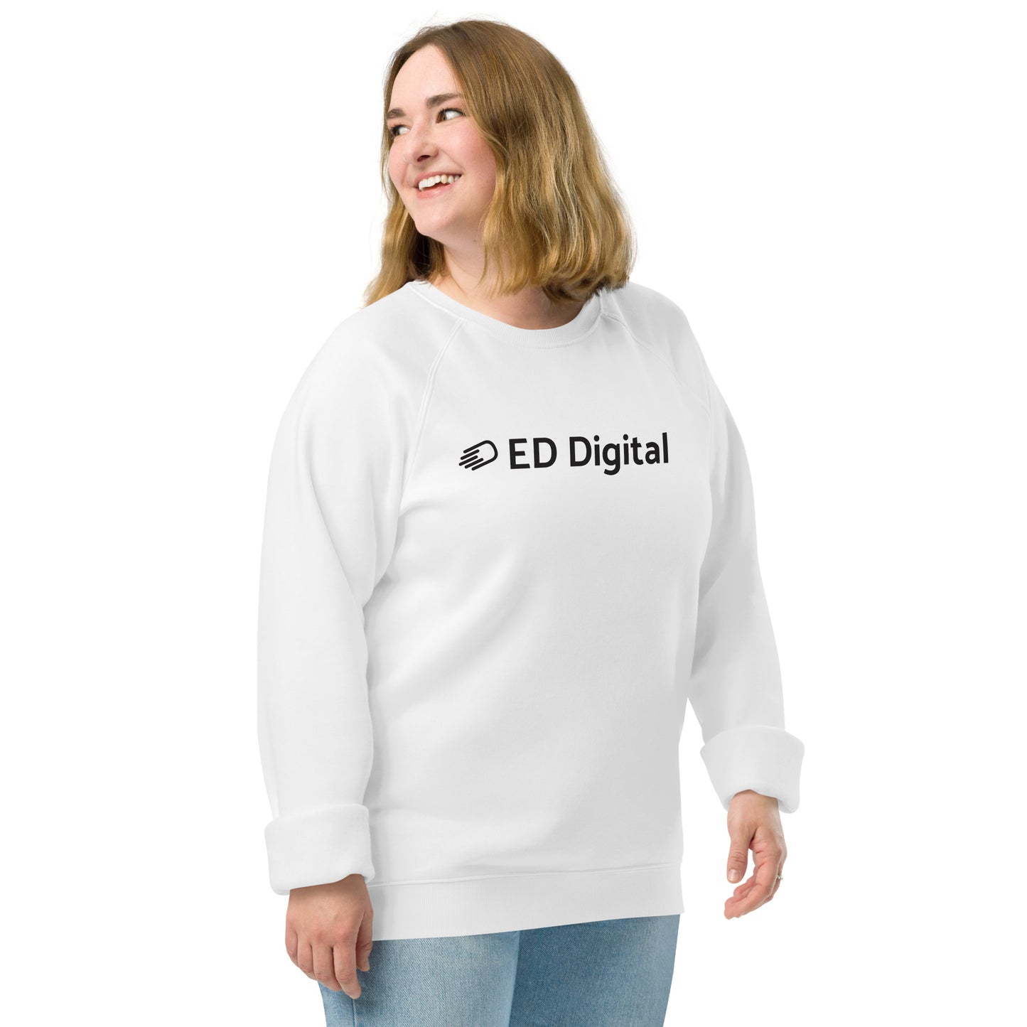 White Long Sleeve Shirt with Black Logo